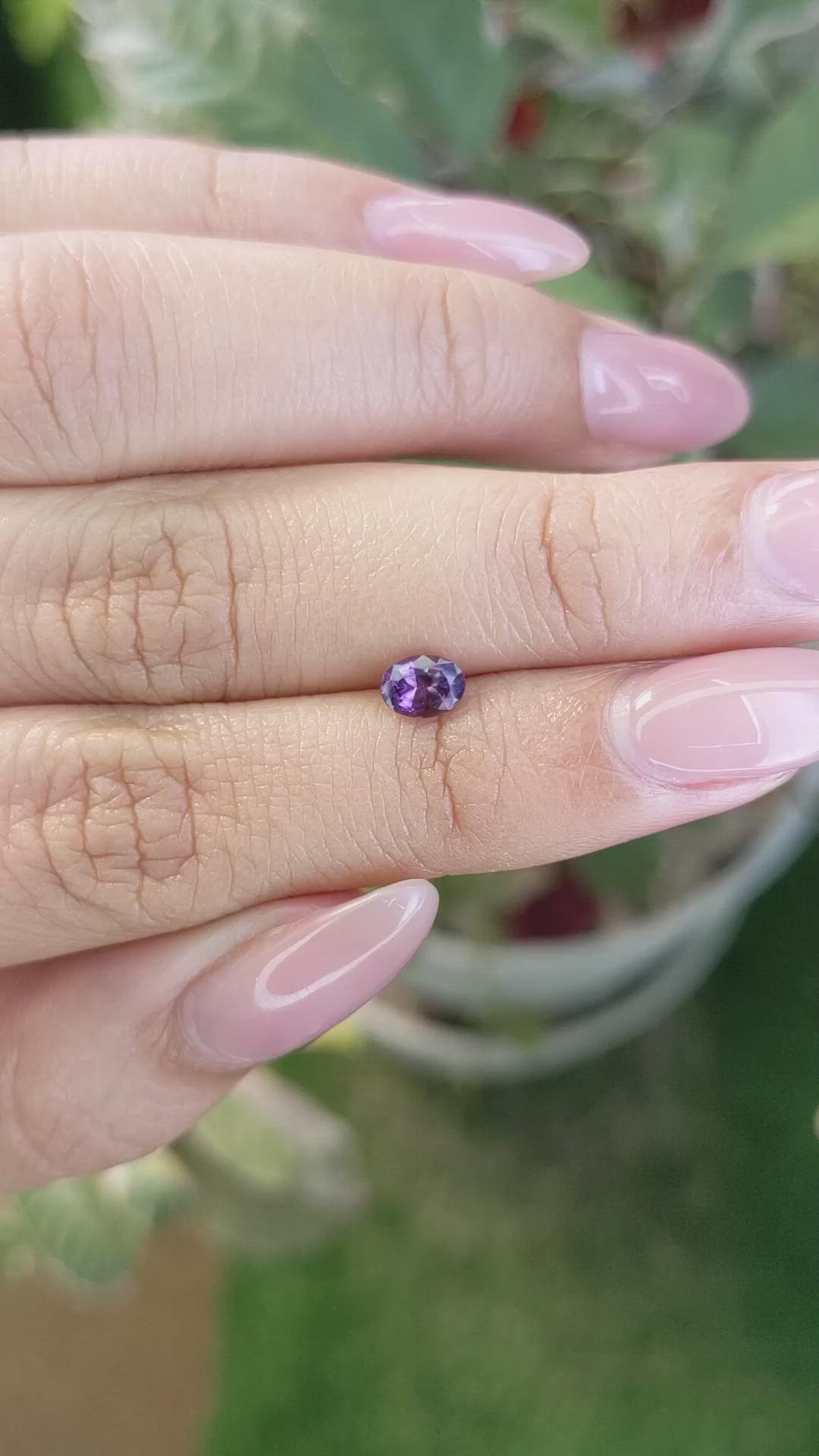 0.57 Ct. Pinkish Purple Sapphire from Ceylon (Sri Lanka) Size Video