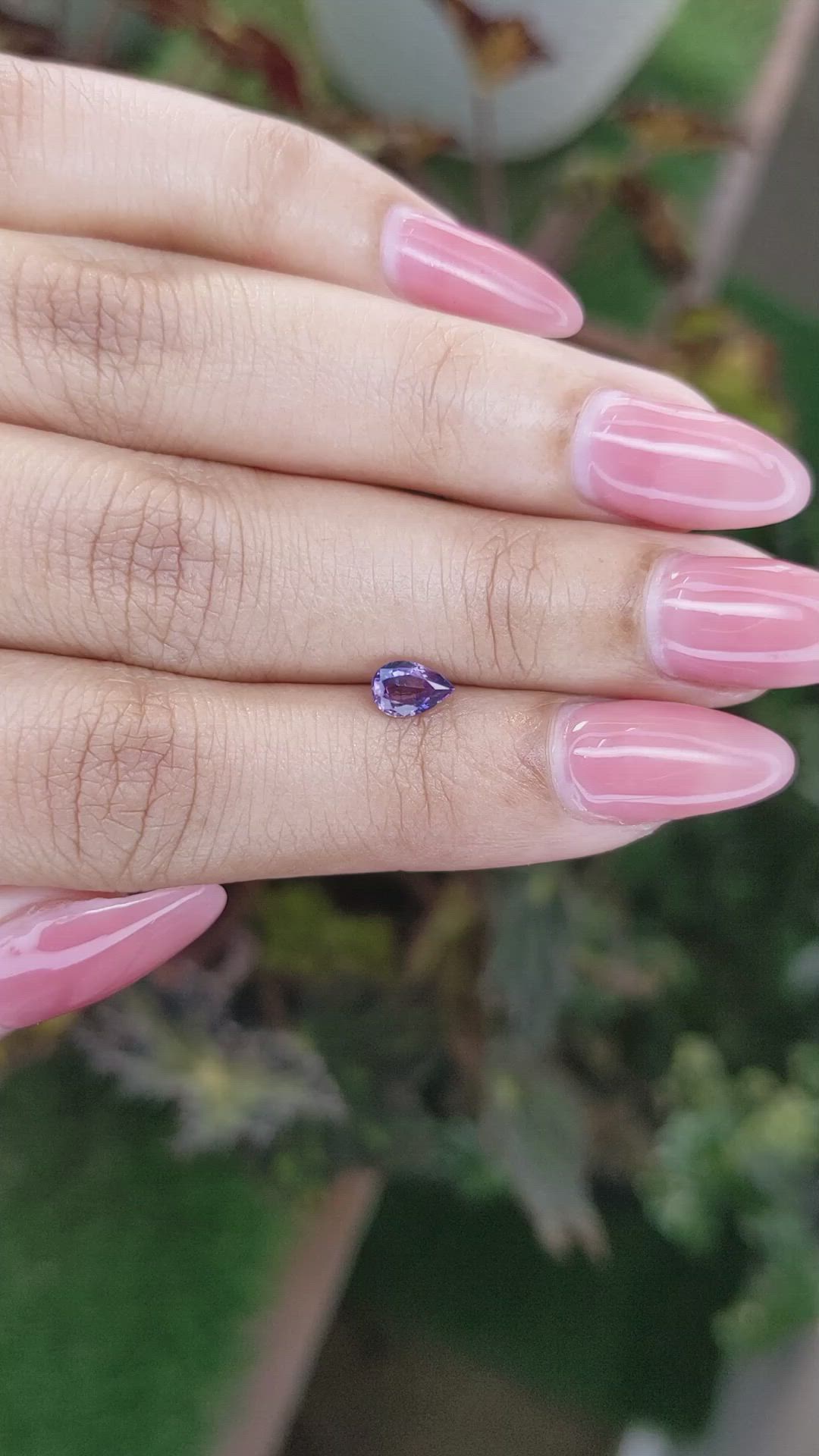 0.57 Ct. Bluish Purple Sapphire from Ceylon (Sri Lanka) Size Video