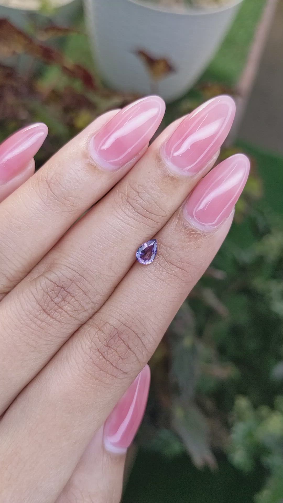 0.57 Ct. Bluish Purple Sapphire from Ceylon (Sri Lanka) Size Video