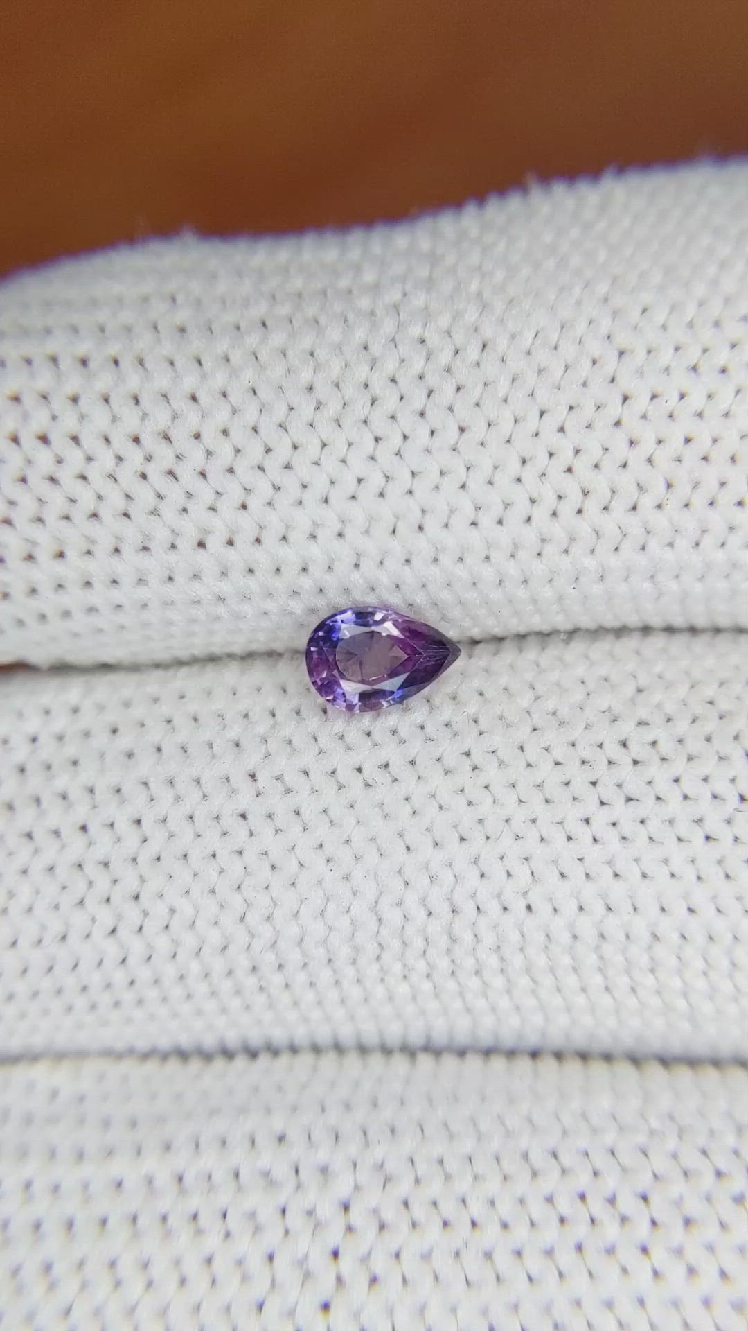 0.57 Ct. Bluish Purple Sapphire from Ceylon (Sri Lanka) Size Video