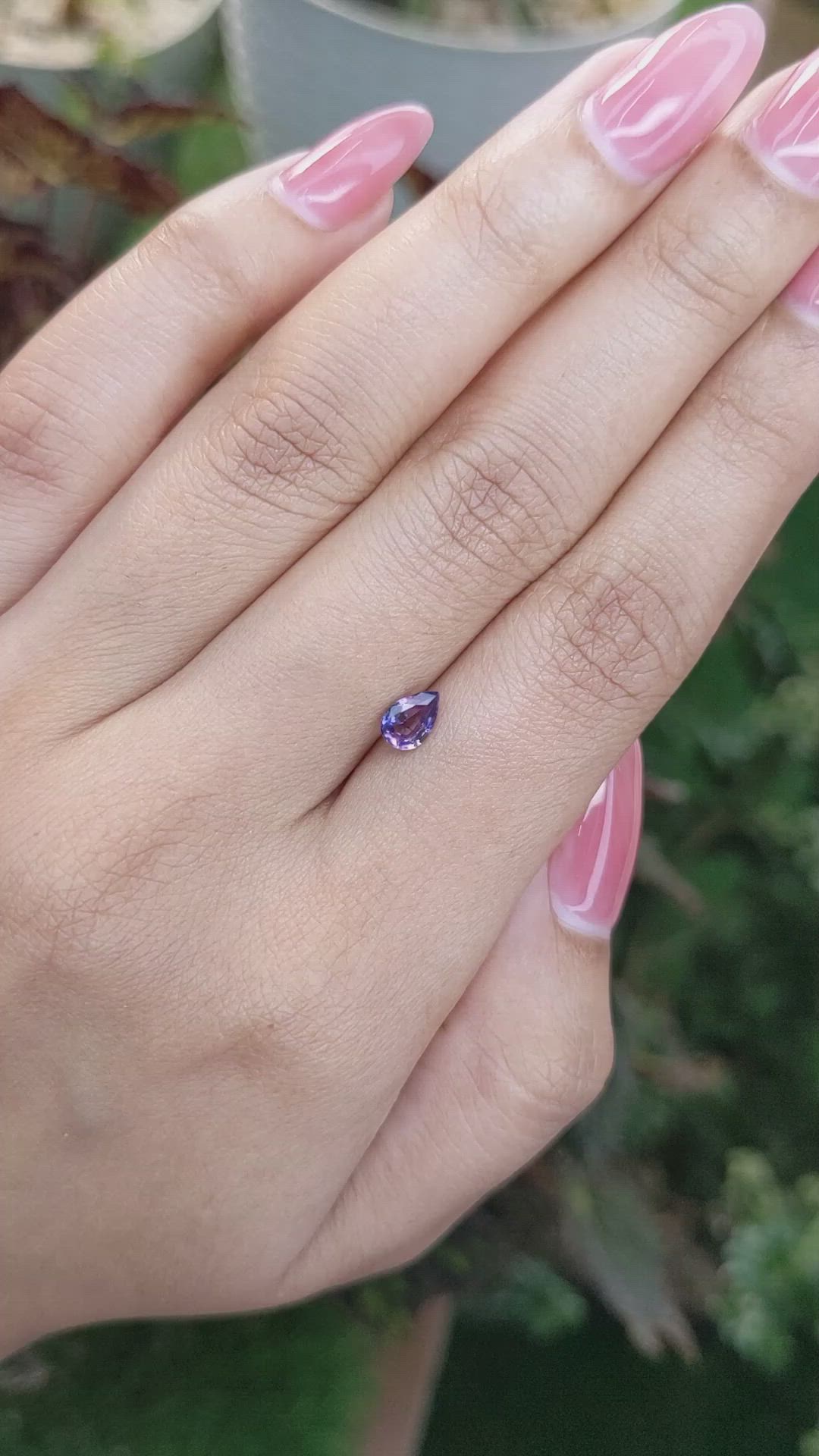 0.57 Ct. Bluish Purple Sapphire from Ceylon (Sri Lanka) Size Video