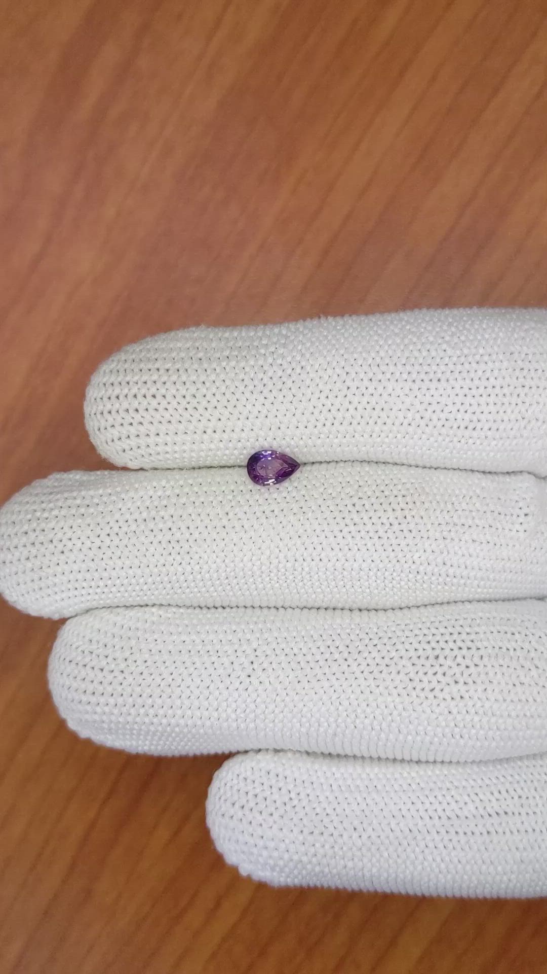 0.57 Ct. Bluish Purple Sapphire from Ceylon (Sri Lanka) Size Video