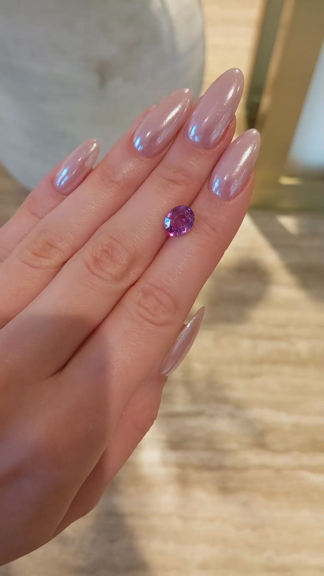 3.08 Ct. Purplish Pink Sapphire from Ceylon (Sri Lanka) Size Video