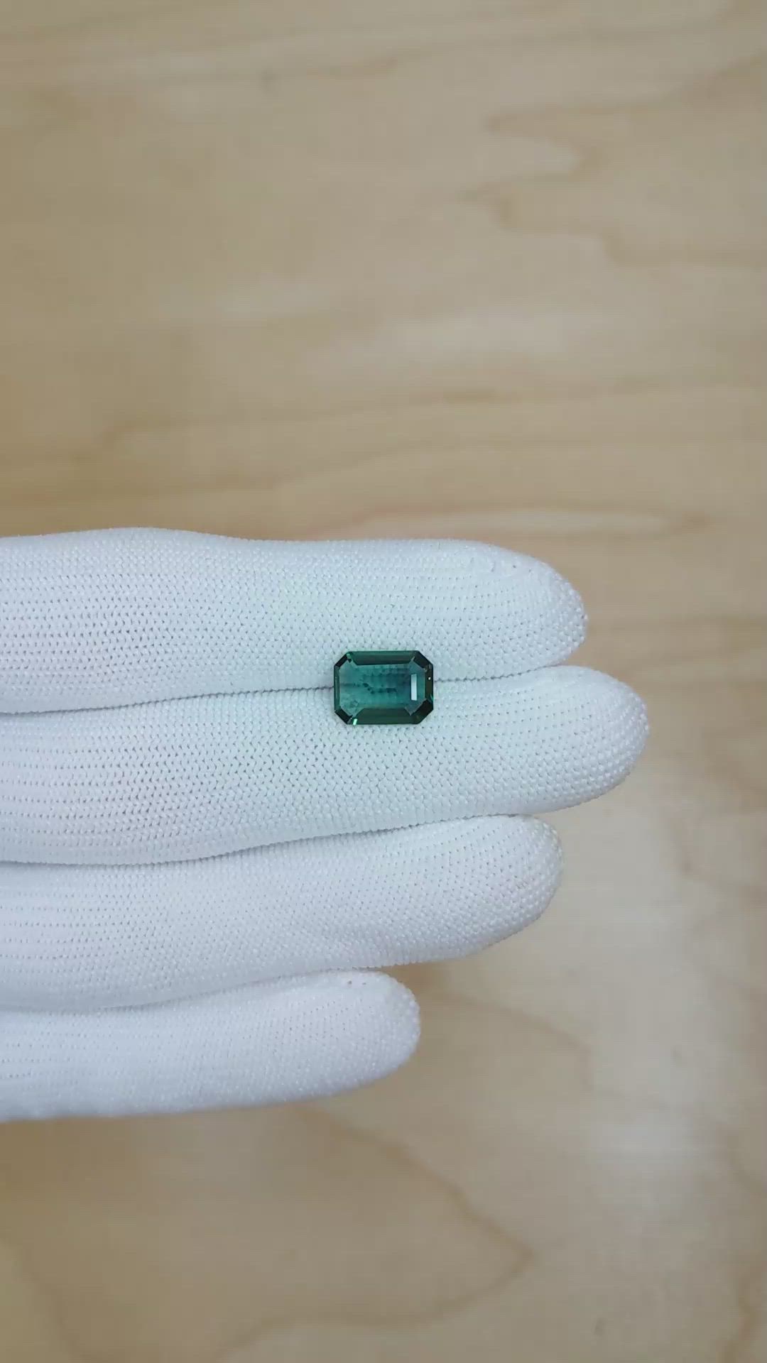 3.33 Ct. Bluish Green Sapphire from Madagascar Size Video