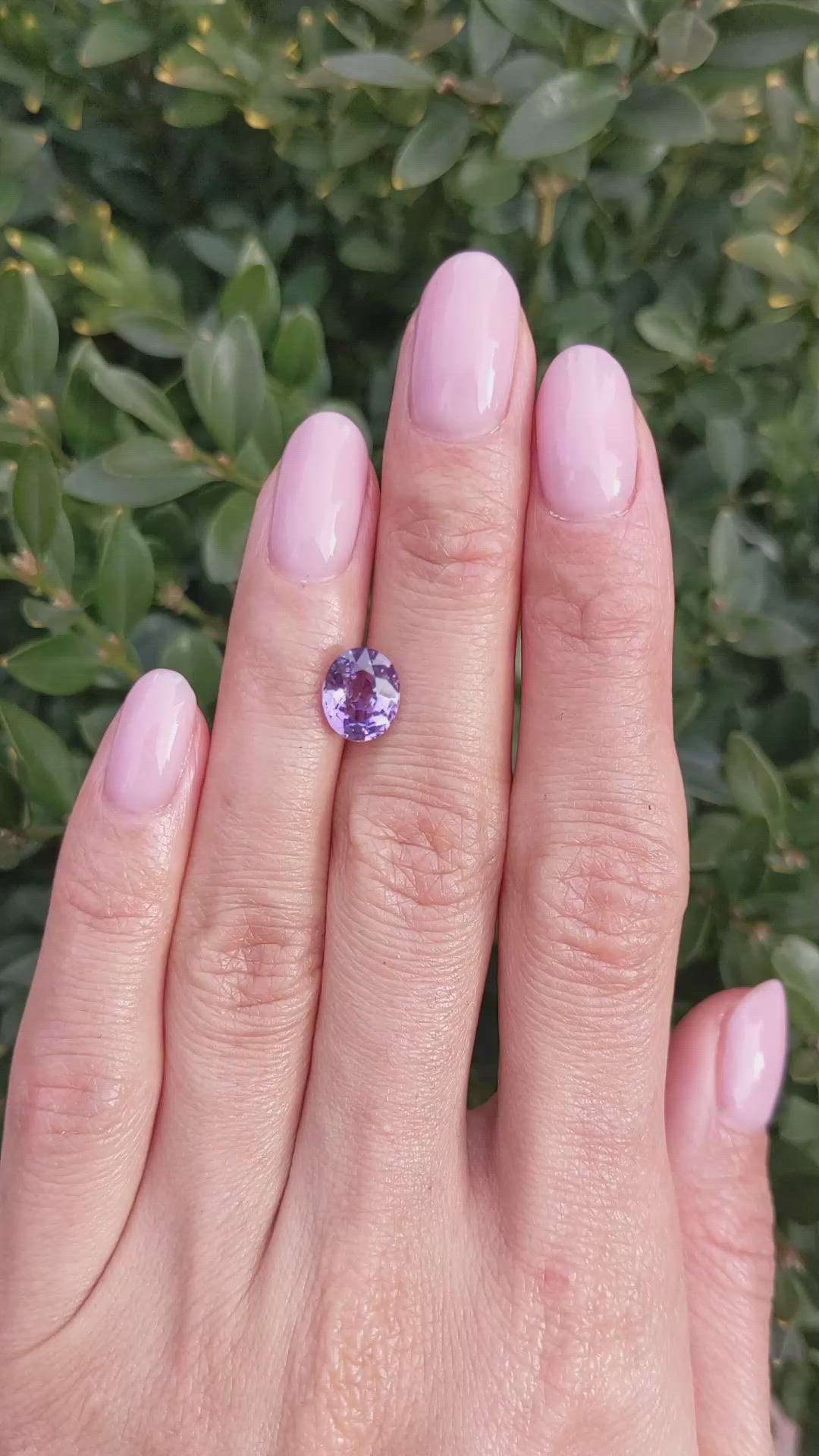 2.39 Ct. Pinkish Purple Sapphire from Ceylon (Sri Lanka) Size Video