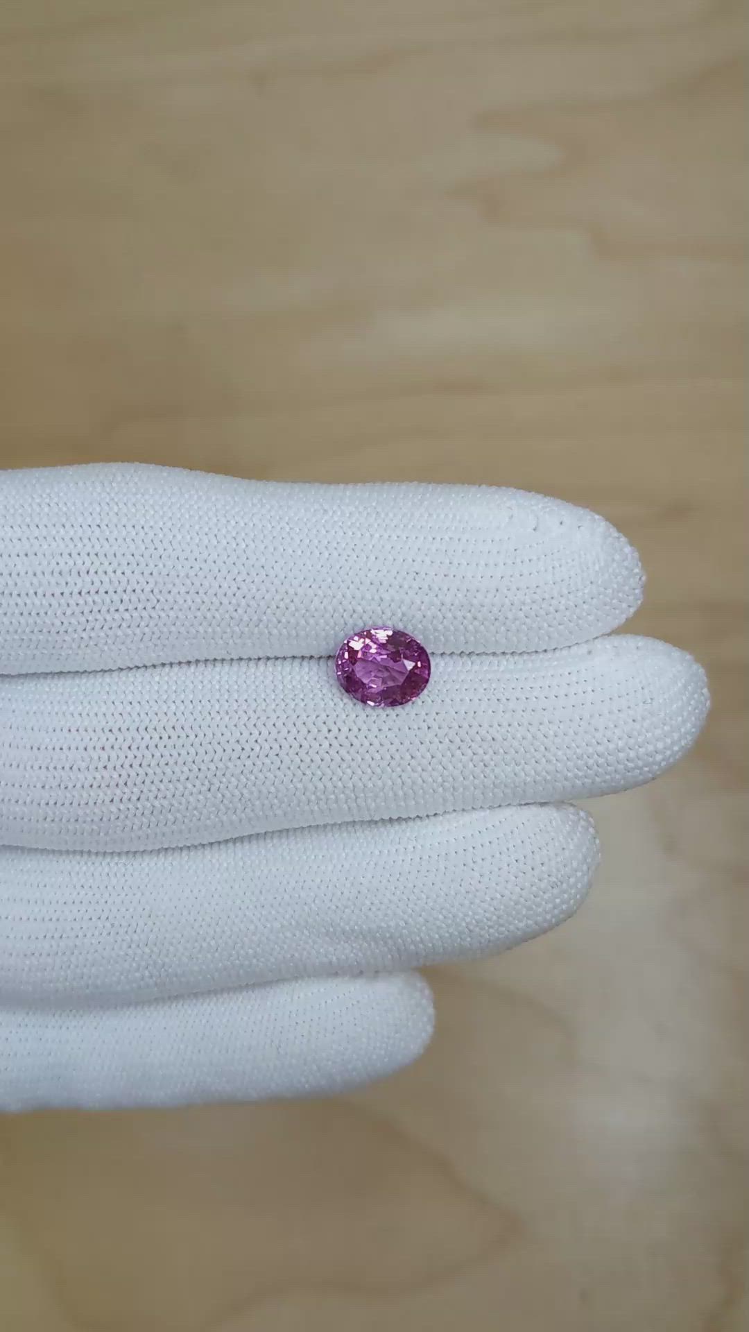 2.39 Ct. Pinkish Purple Sapphire from Ceylon (Sri Lanka) Size Video