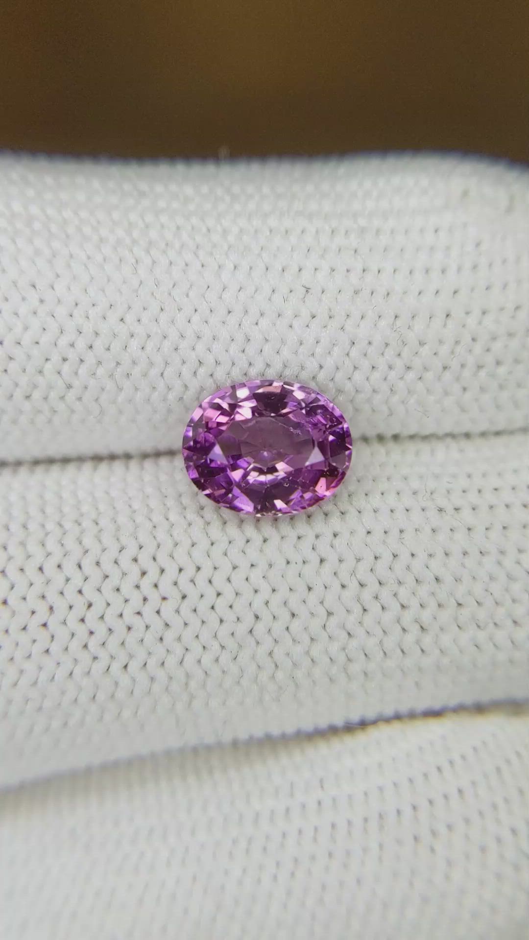 2.39 Ct. Pinkish Purple Sapphire from Ceylon (Sri Lanka) Size Video