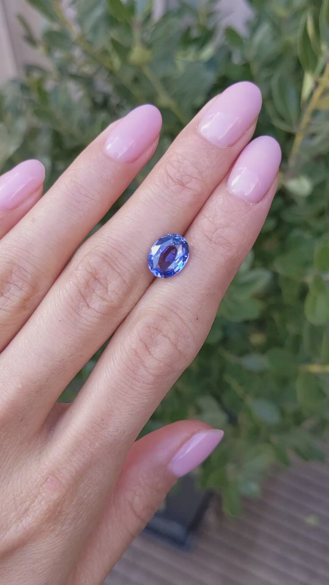 3.40 Ct. Blue Sapphire from Ceylon (Sri Lanka) Size Video