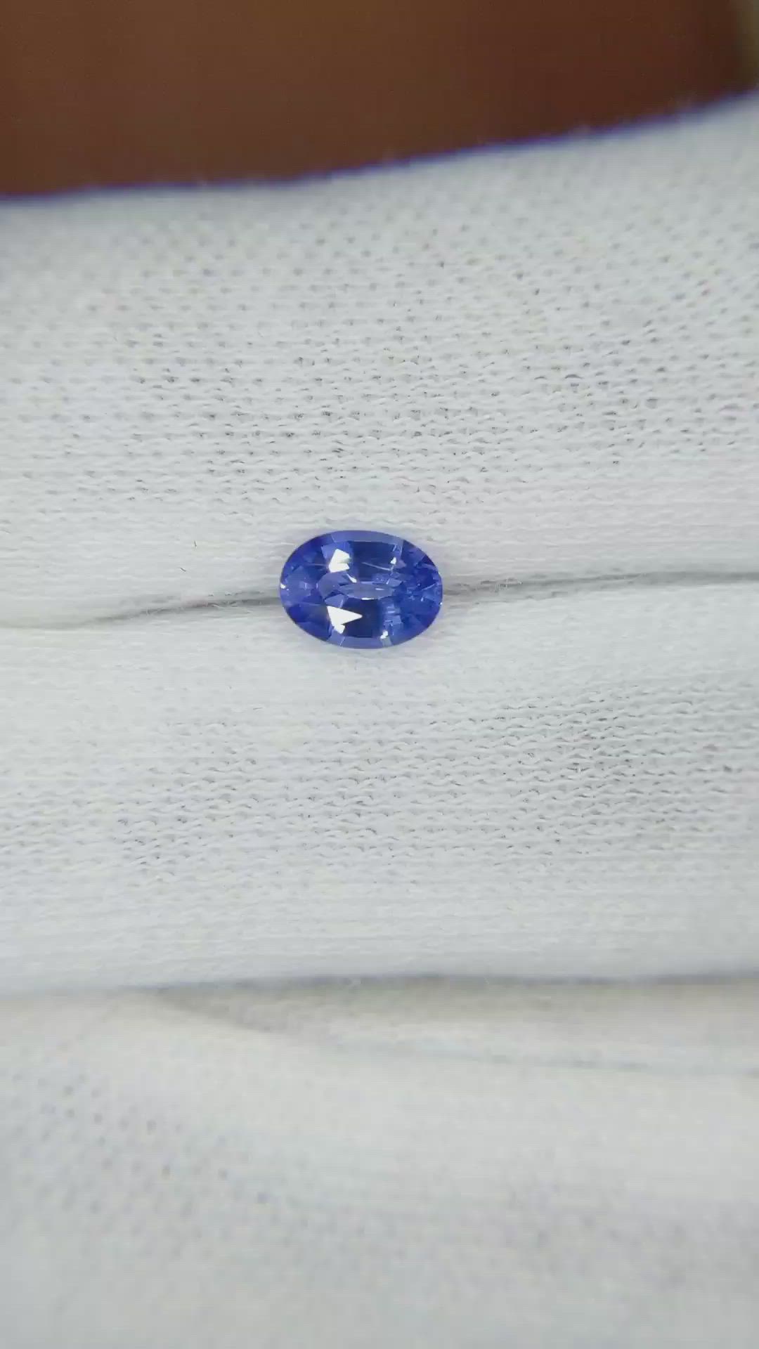 0.64 Ct. Blue Sapphire from Ceylon (Sri Lanka) Size Video