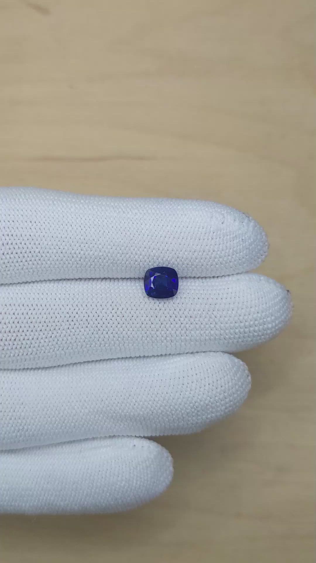 1.56 Ct. Blue Sapphire from Ceylon (Sri Lanka) Size Video