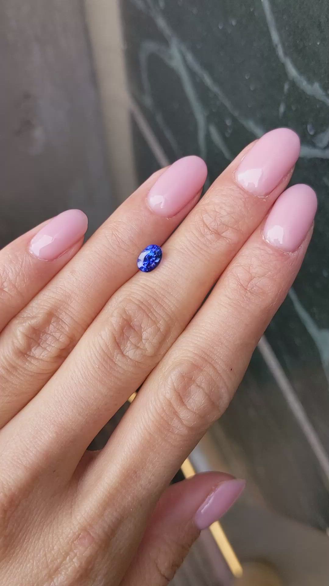 1.11 Ct. Blue Sapphire from Ceylon (Sri Lanka) Size Video