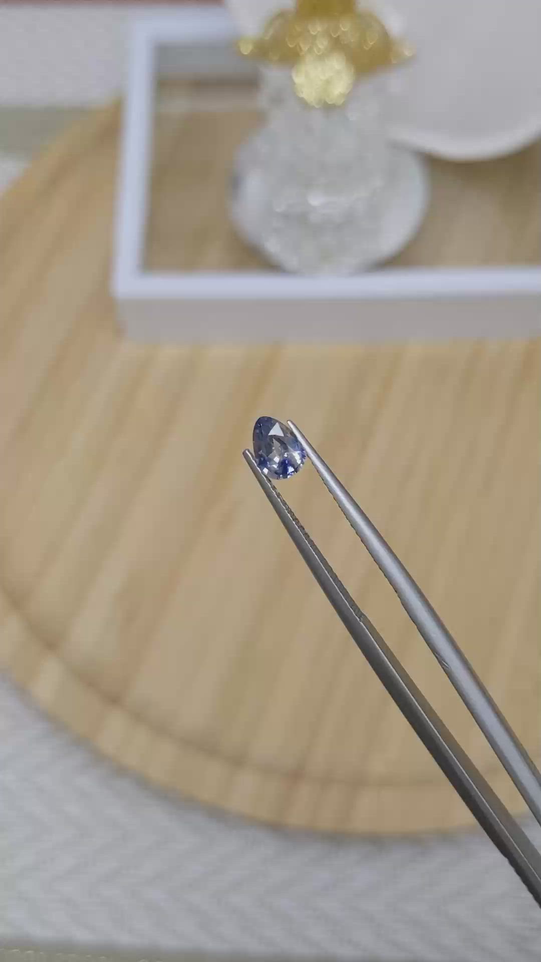 0.63 Ct. Bi Color Sapphire from Ceylon (Sri Lanka) Size Video