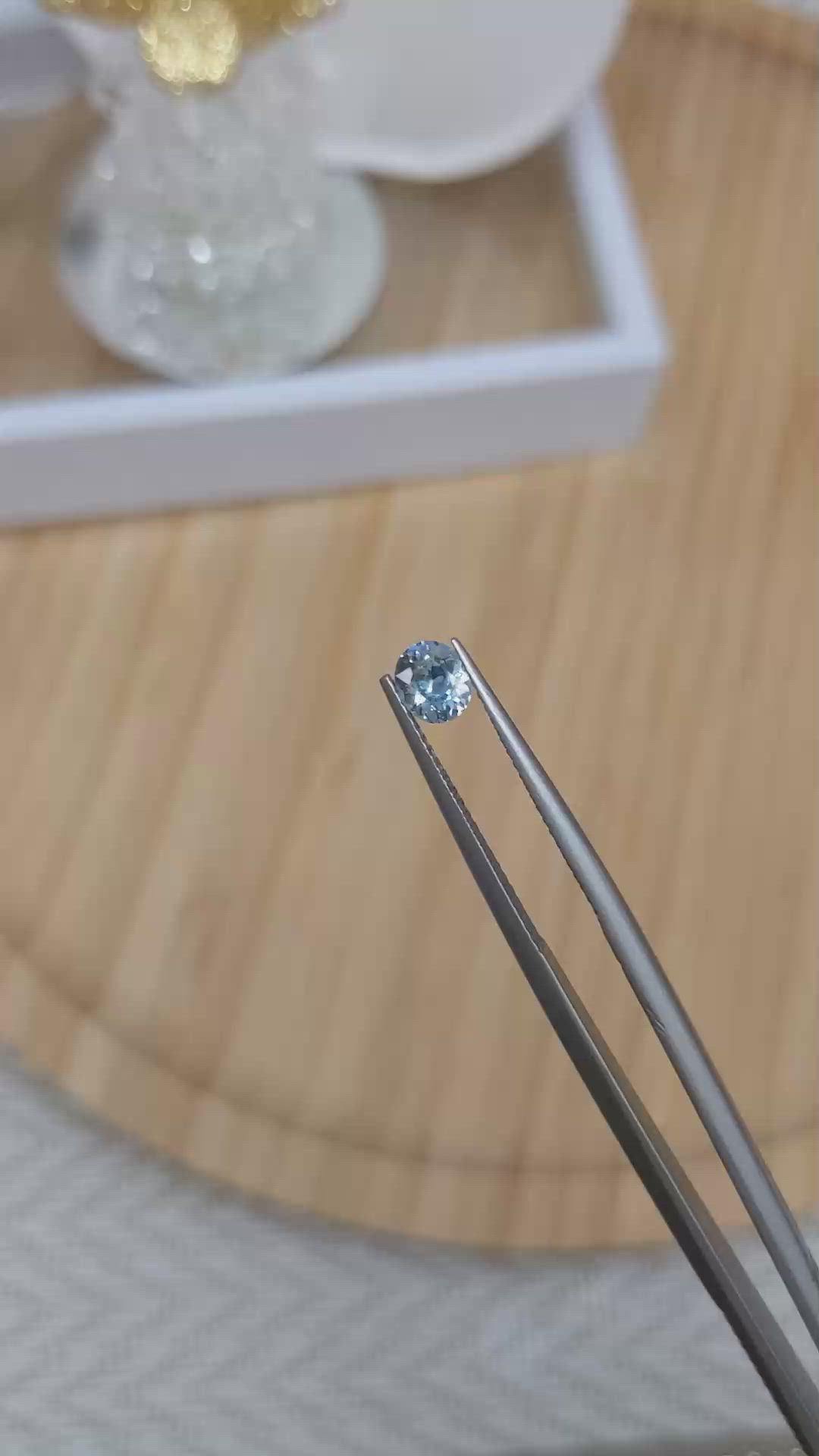 0.44 Ct. Greenish Blue Sapphire from Ceylon (Sri Lanka) Size Video