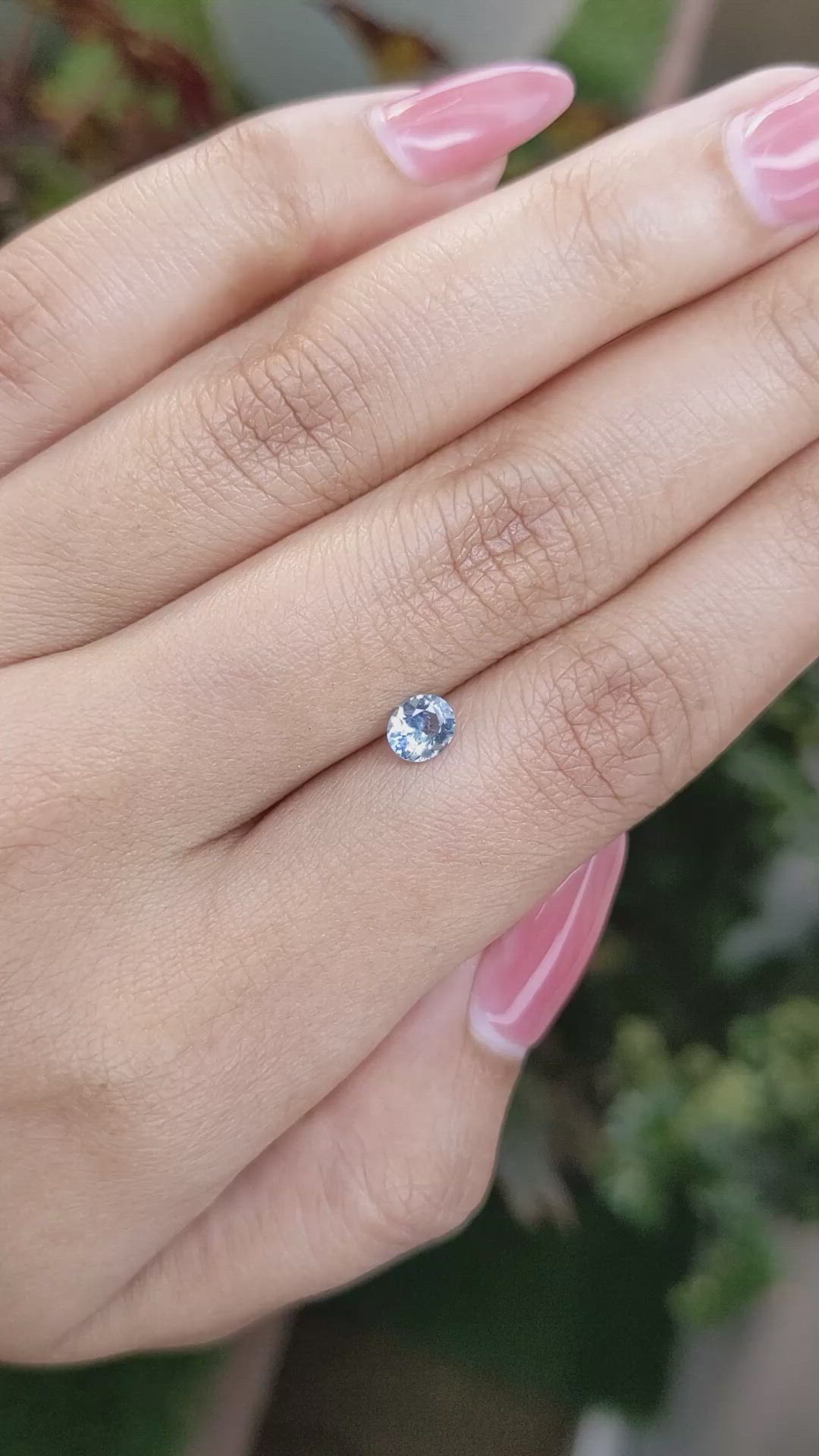 0.44 Ct. Greenish Blue Sapphire from Ceylon (Sri Lanka) Size Video