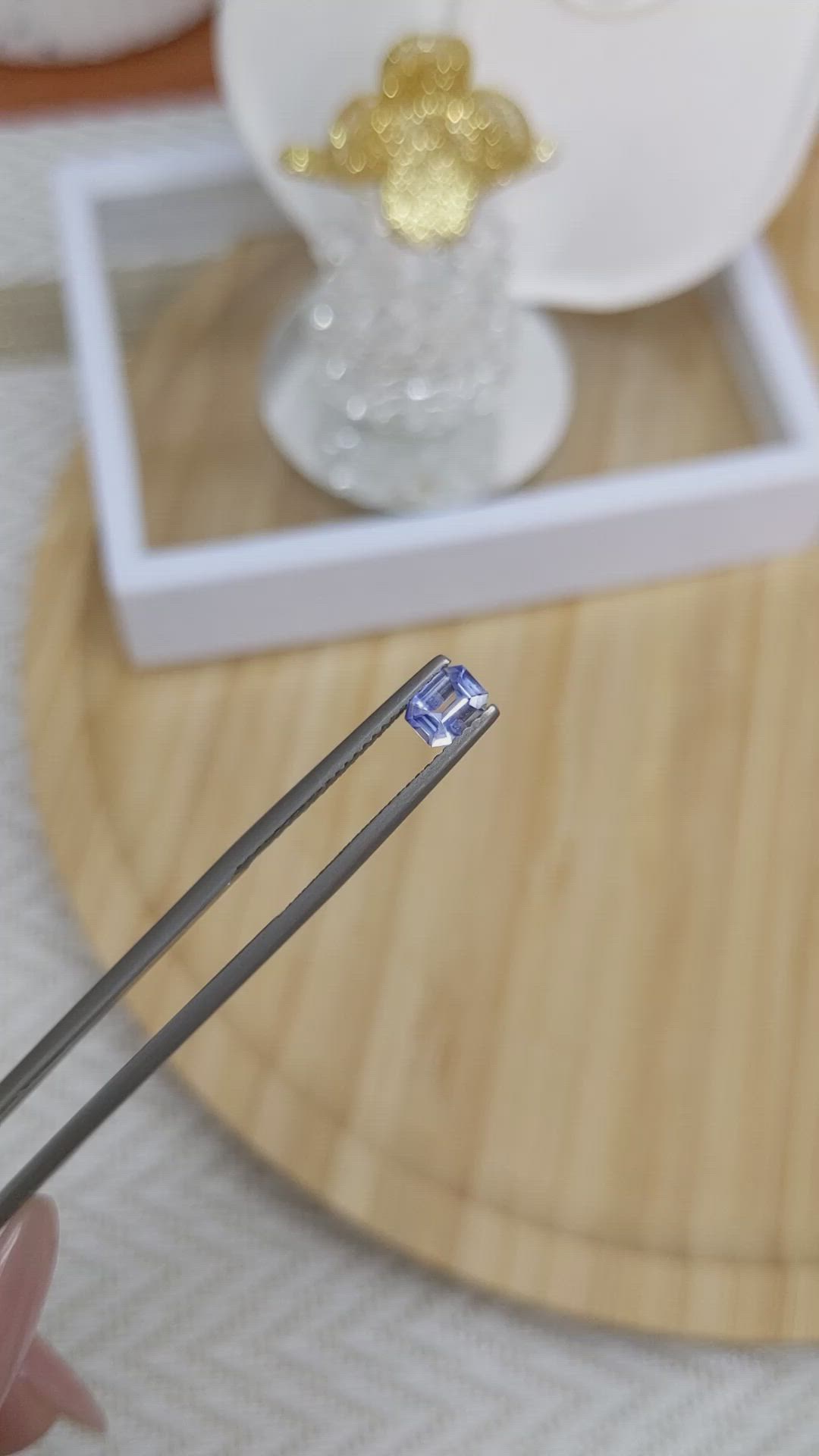 0.44 Ct. Blue Sapphire from Ceylon (Sri Lanka) Size Video