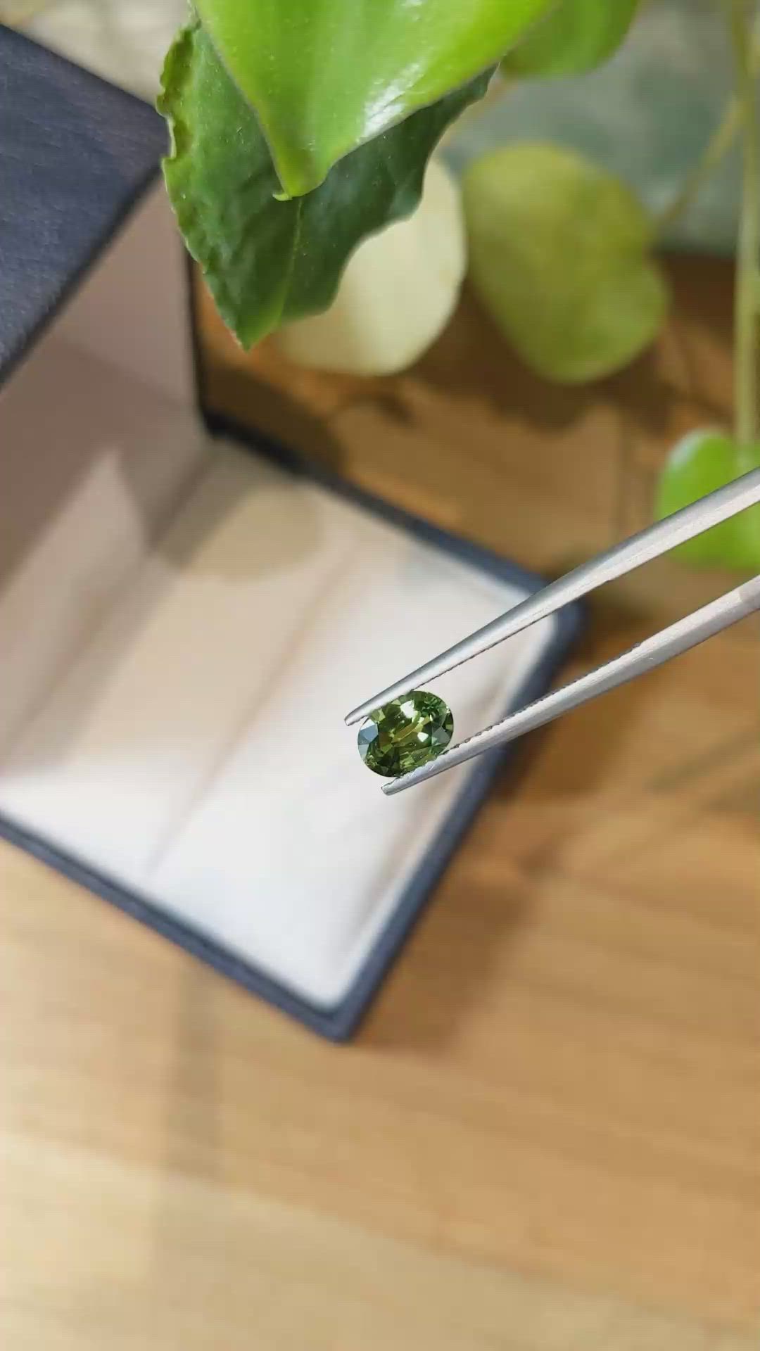 0.94 Ct. Green Sapphire from Madagascar Size Video