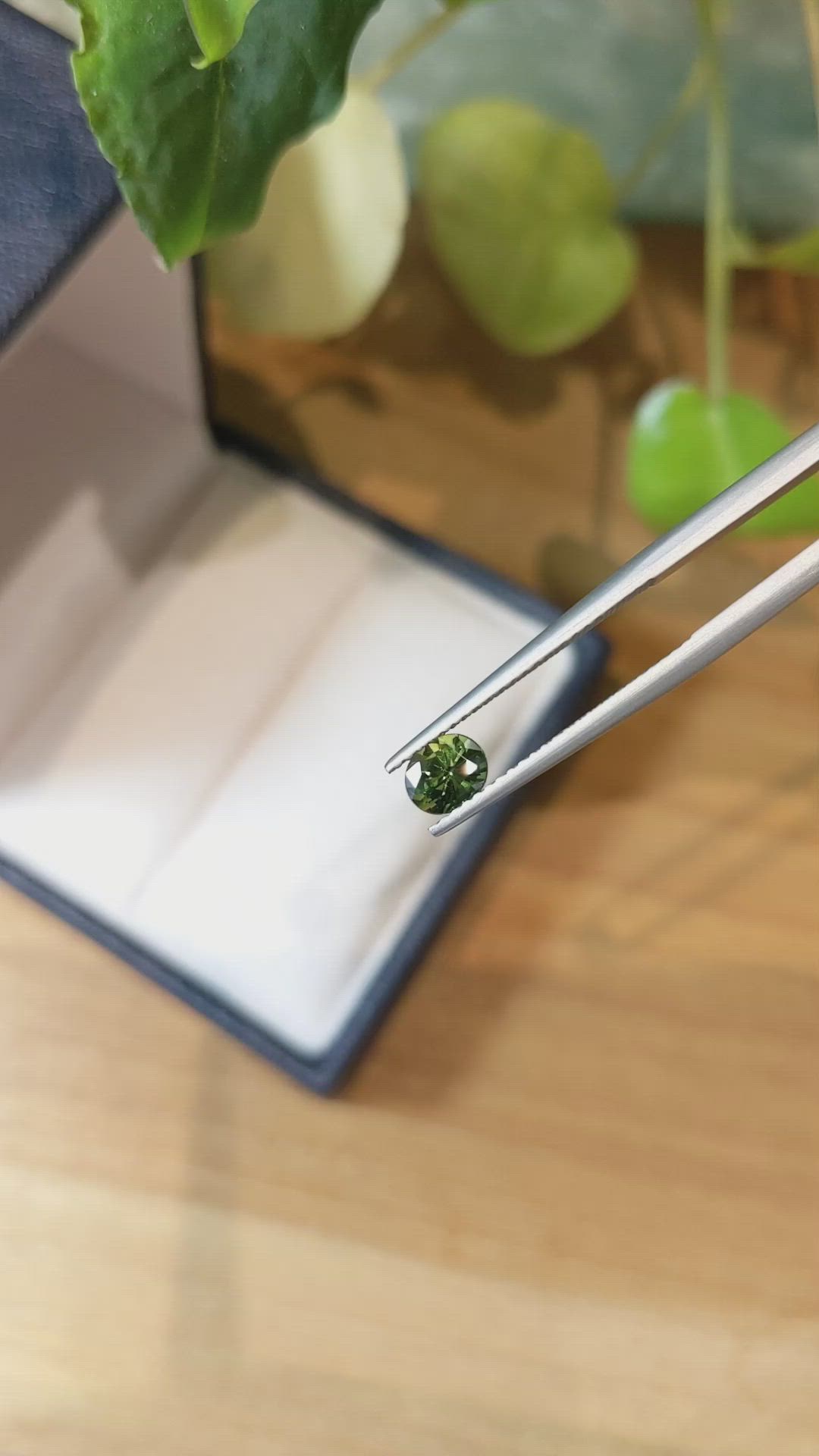 0.63 Ct. Green Sapphire from Thailand Size Video