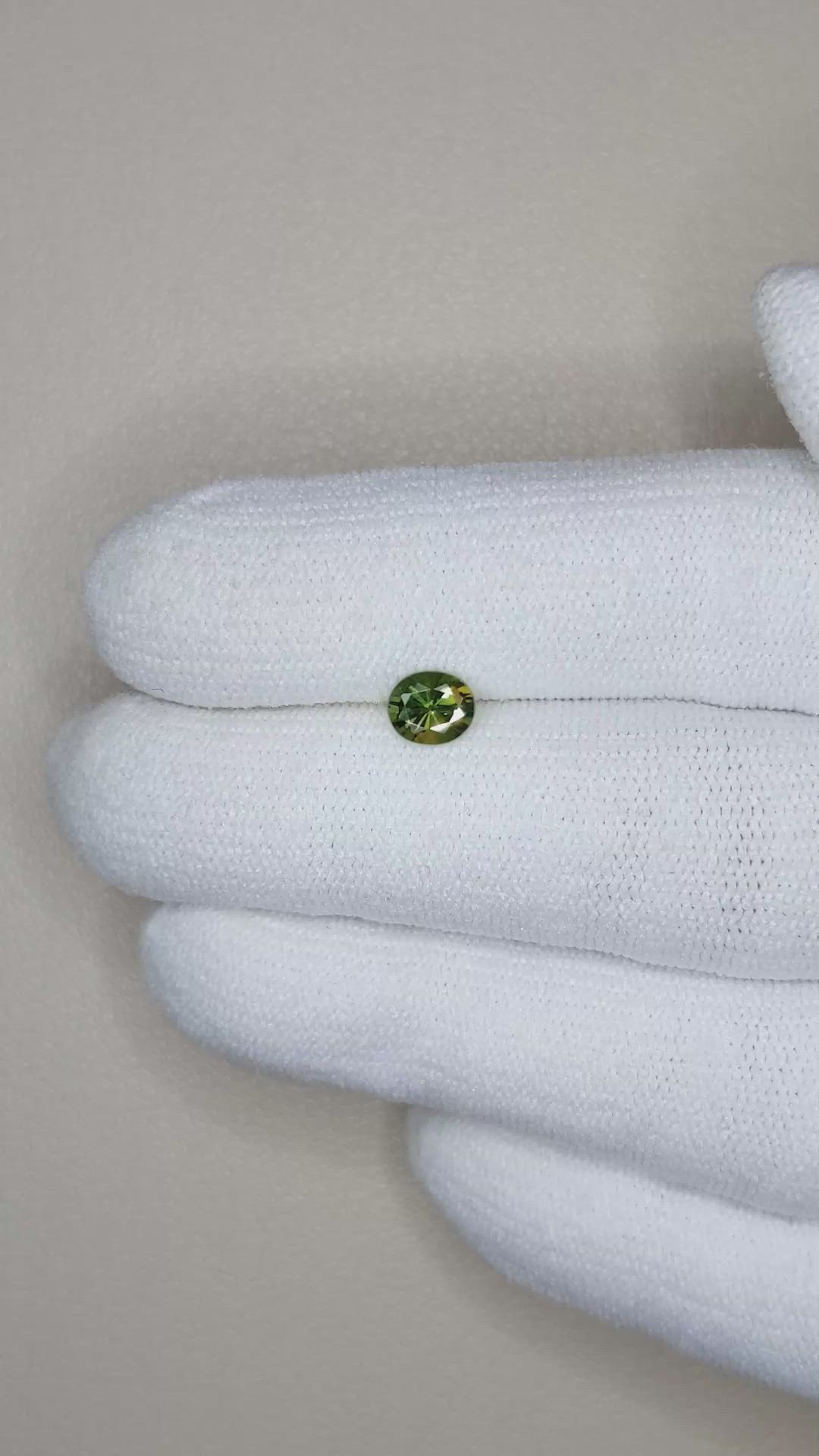 0.63 Ct. Green Sapphire from Thailand Size Video