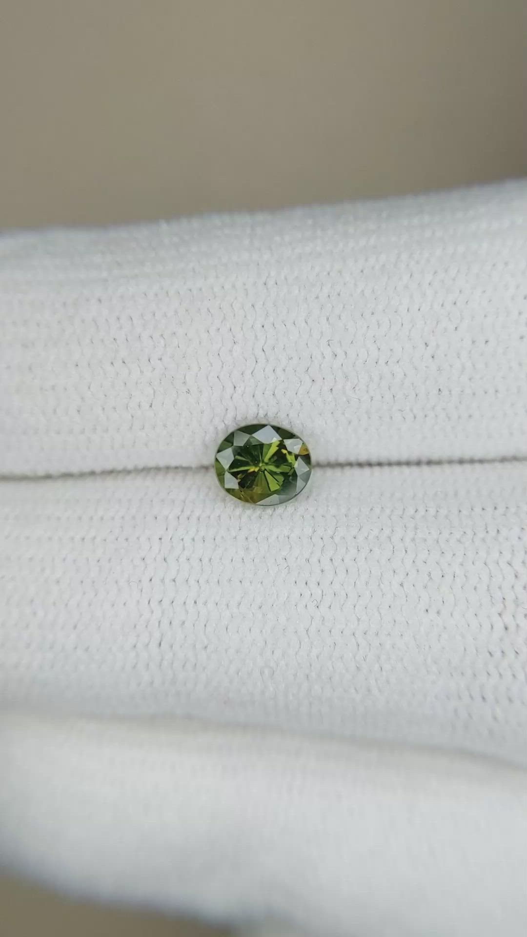 0.63 Ct. Green Sapphire from Thailand Size Video