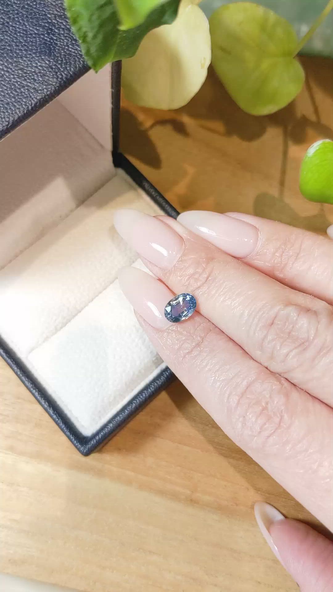 1.81 Ct. Greenish Blue Sapphire from Ceylon (Sri Lanka) Size Video