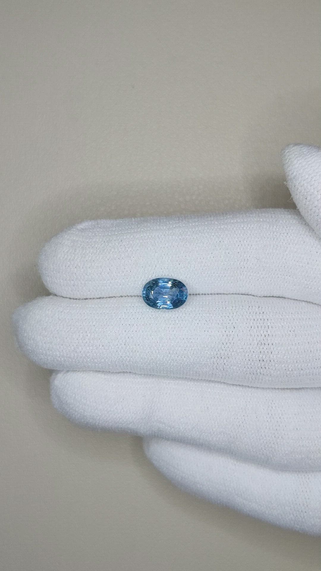 1.81 Ct. Greenish Blue Sapphire from Ceylon (Sri Lanka) Size Video