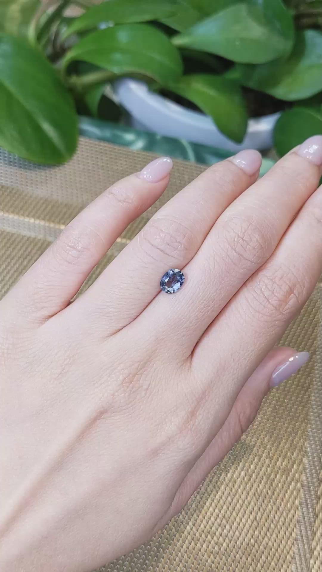 1.12 Ct. Greyish Blue Sapphire from Ceylon (Sri Lanka) Size Video