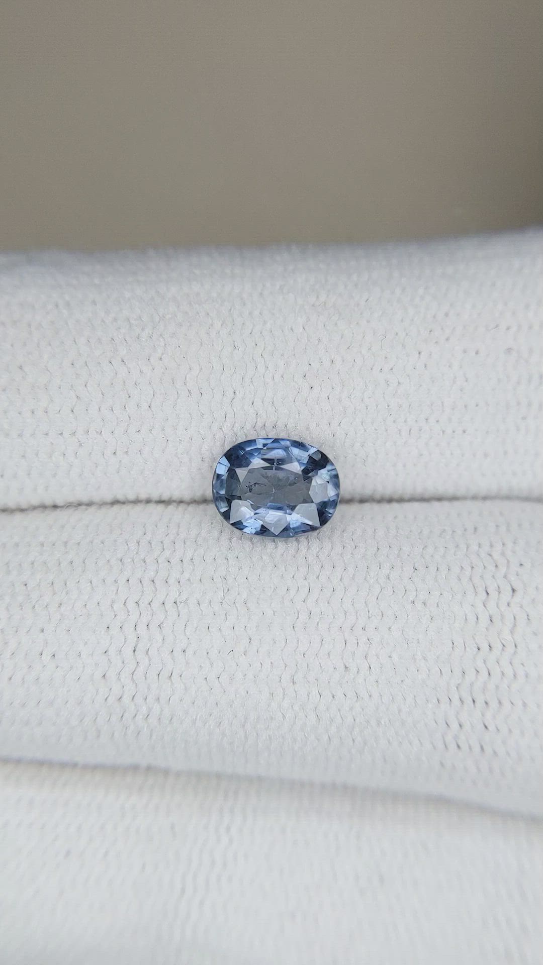 1.12 Ct. Greyish Blue Sapphire from Ceylon (Sri Lanka) Size Video