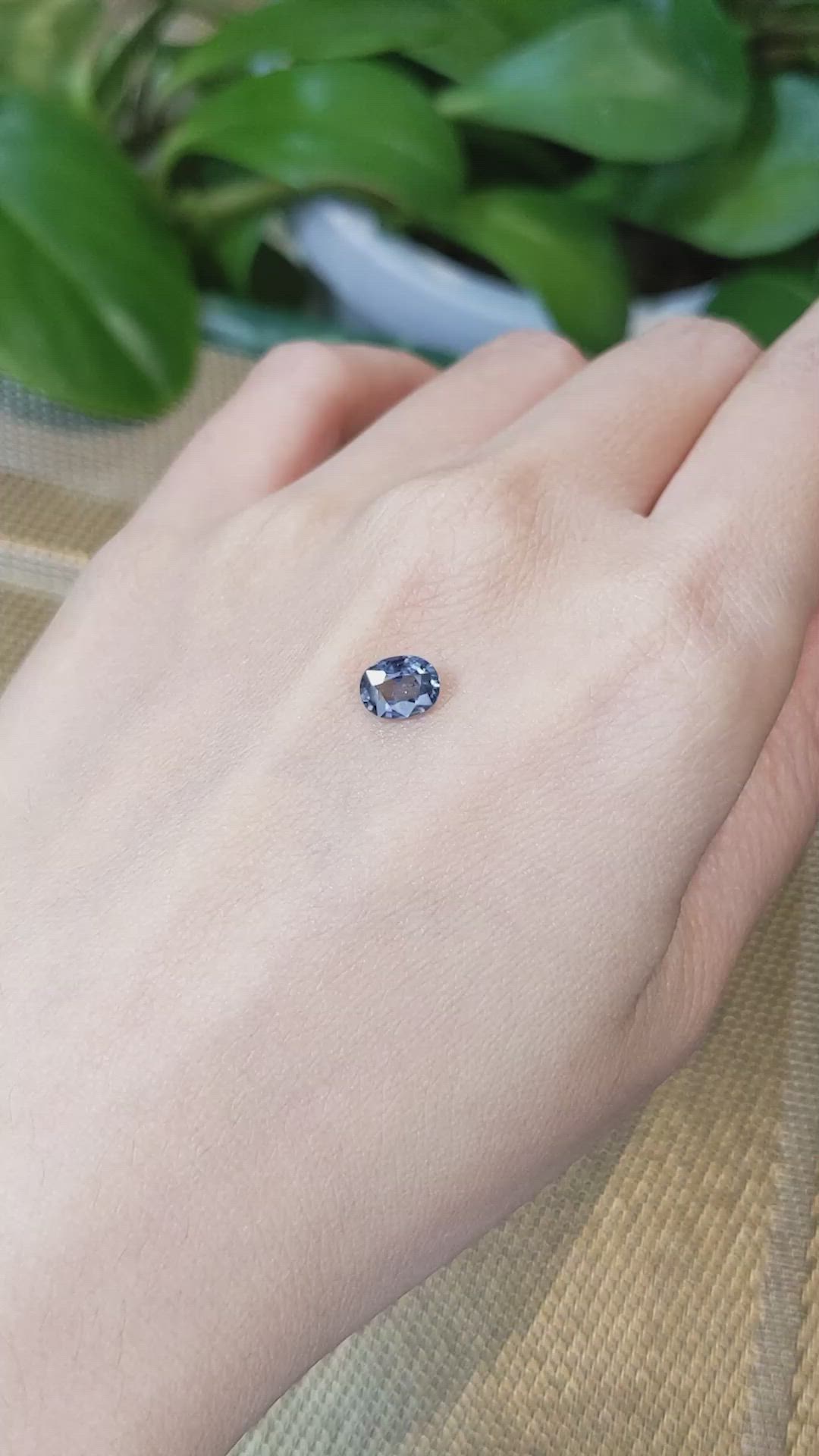 1.12 Ct. Greyish Blue Sapphire from Ceylon (Sri Lanka) Size Video