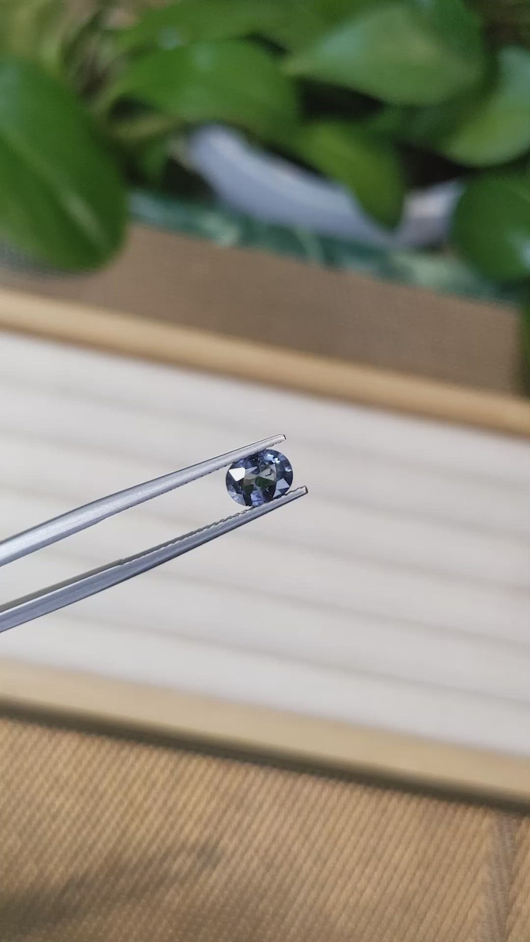 1.12 Ct. Greyish Blue Sapphire from Ceylon (Sri Lanka) Size Video