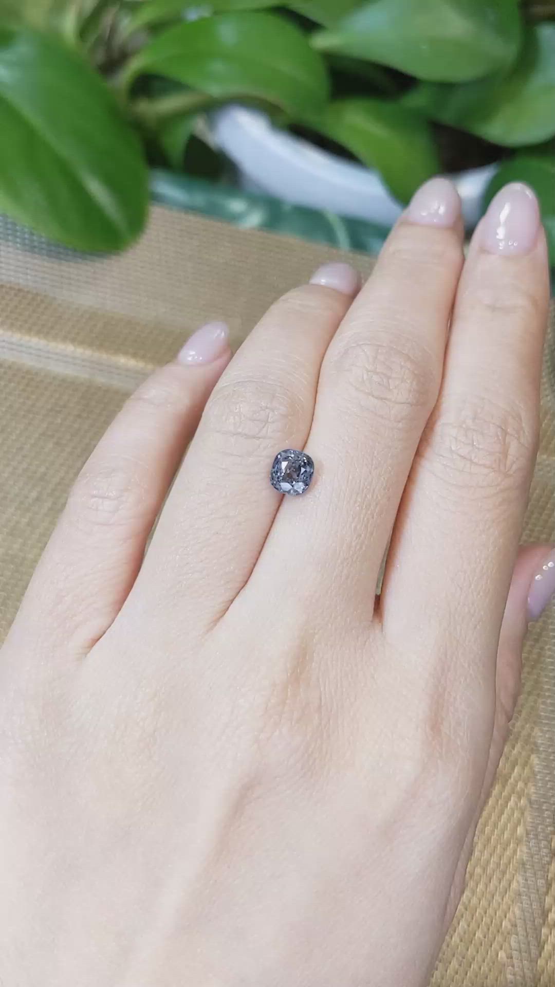 1.46 Ct. Greyish Blue Sapphire from Ceylon (Sri Lanka) Size Video