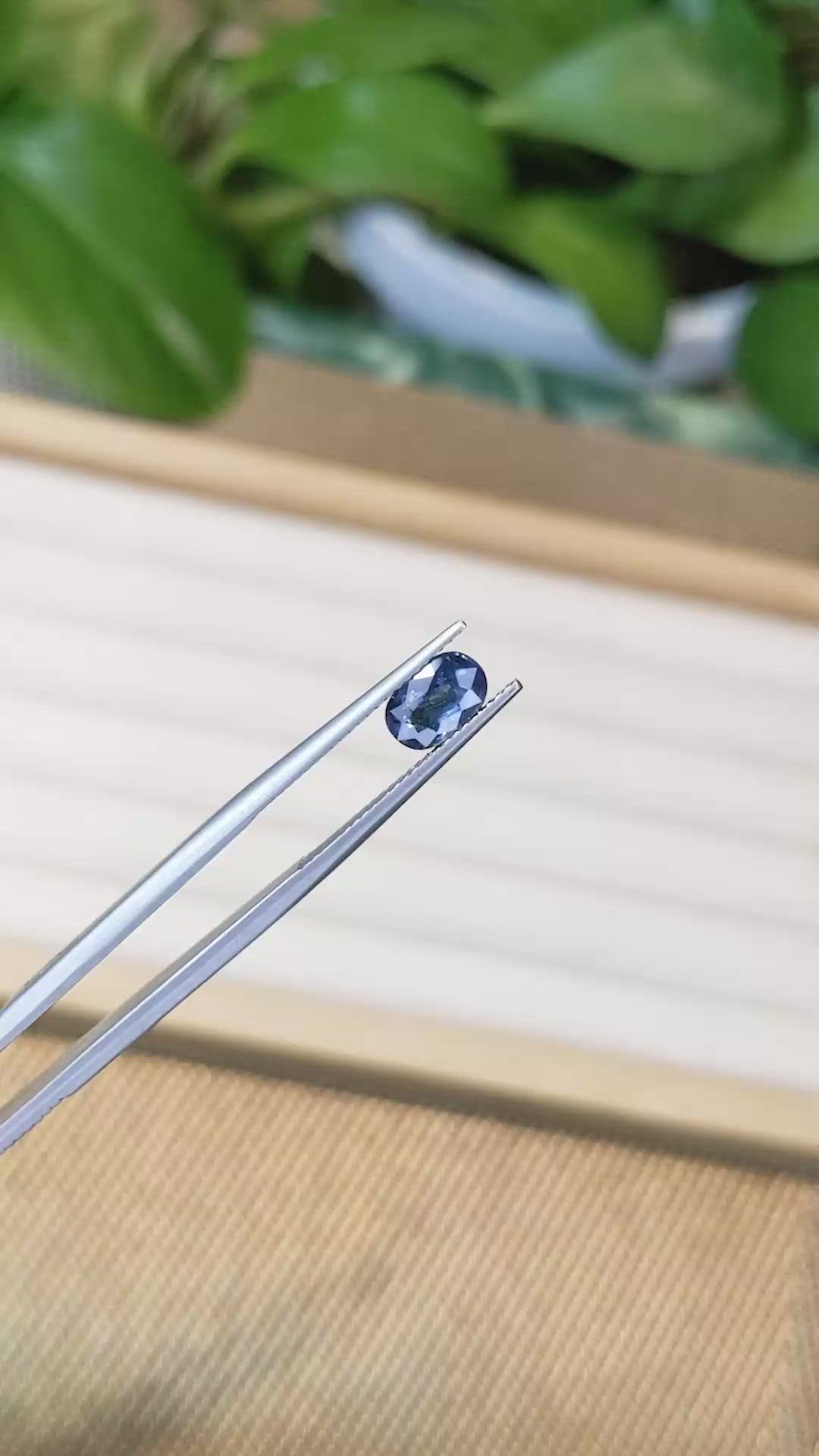 1.61 Ct. Greyish Blue Sapphire from Ceylon (Sri Lanka) Size Video