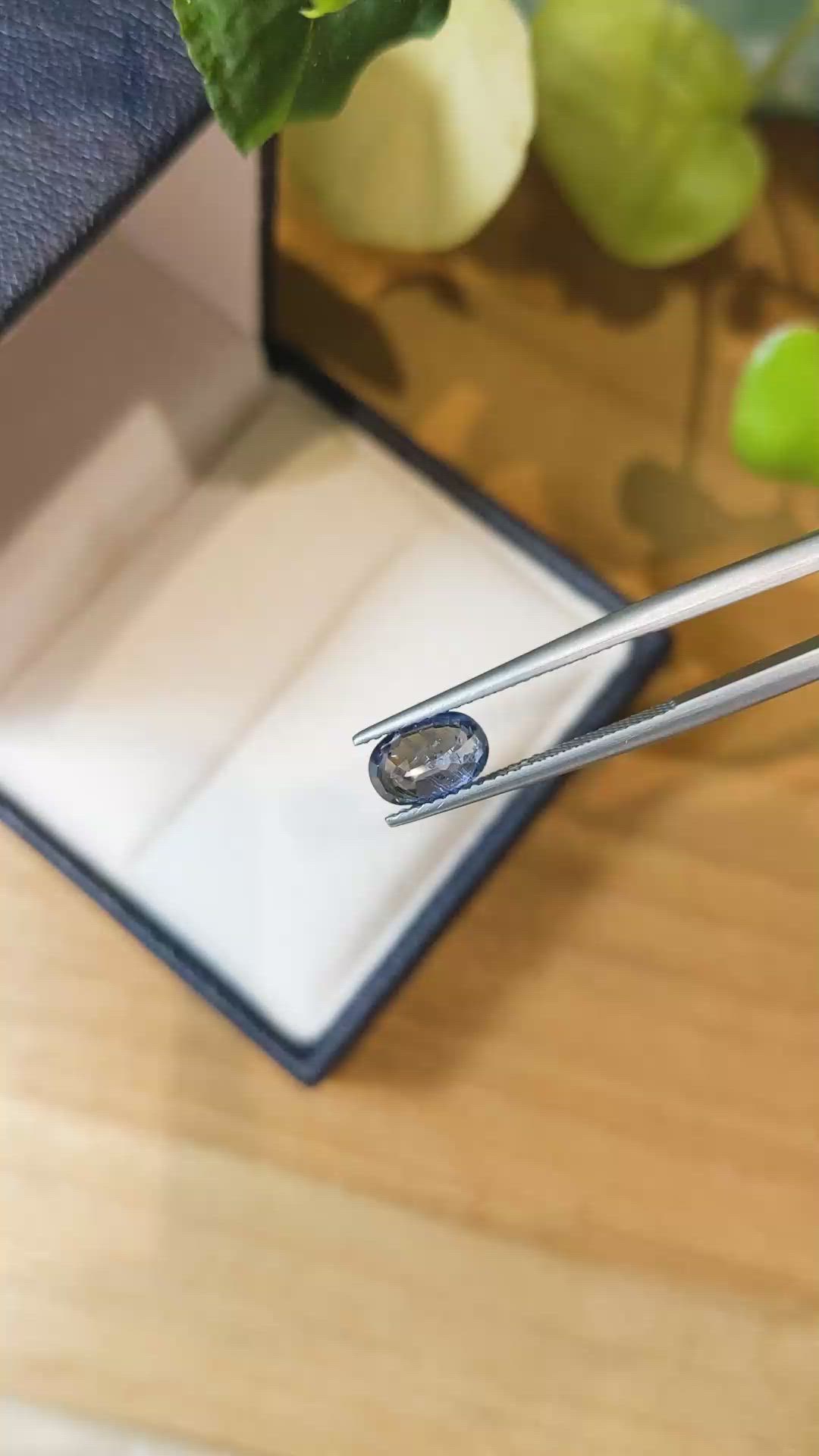 1.75 Ct. Greyish Blue Sapphire from Ceylon (Sri Lanka) Size Video
