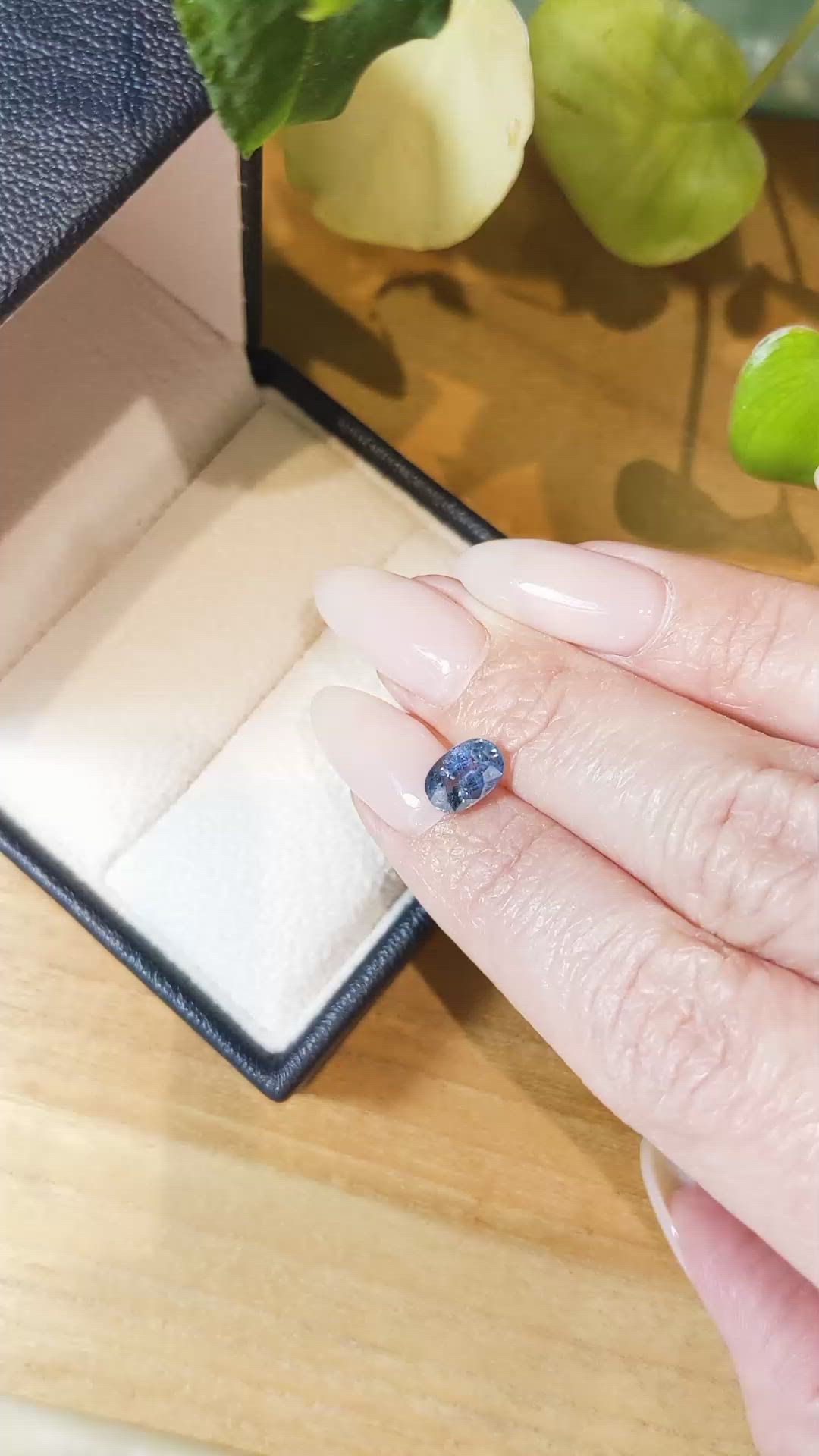 1.75 Ct. Greyish Blue Sapphire from Ceylon (Sri Lanka) Size Video