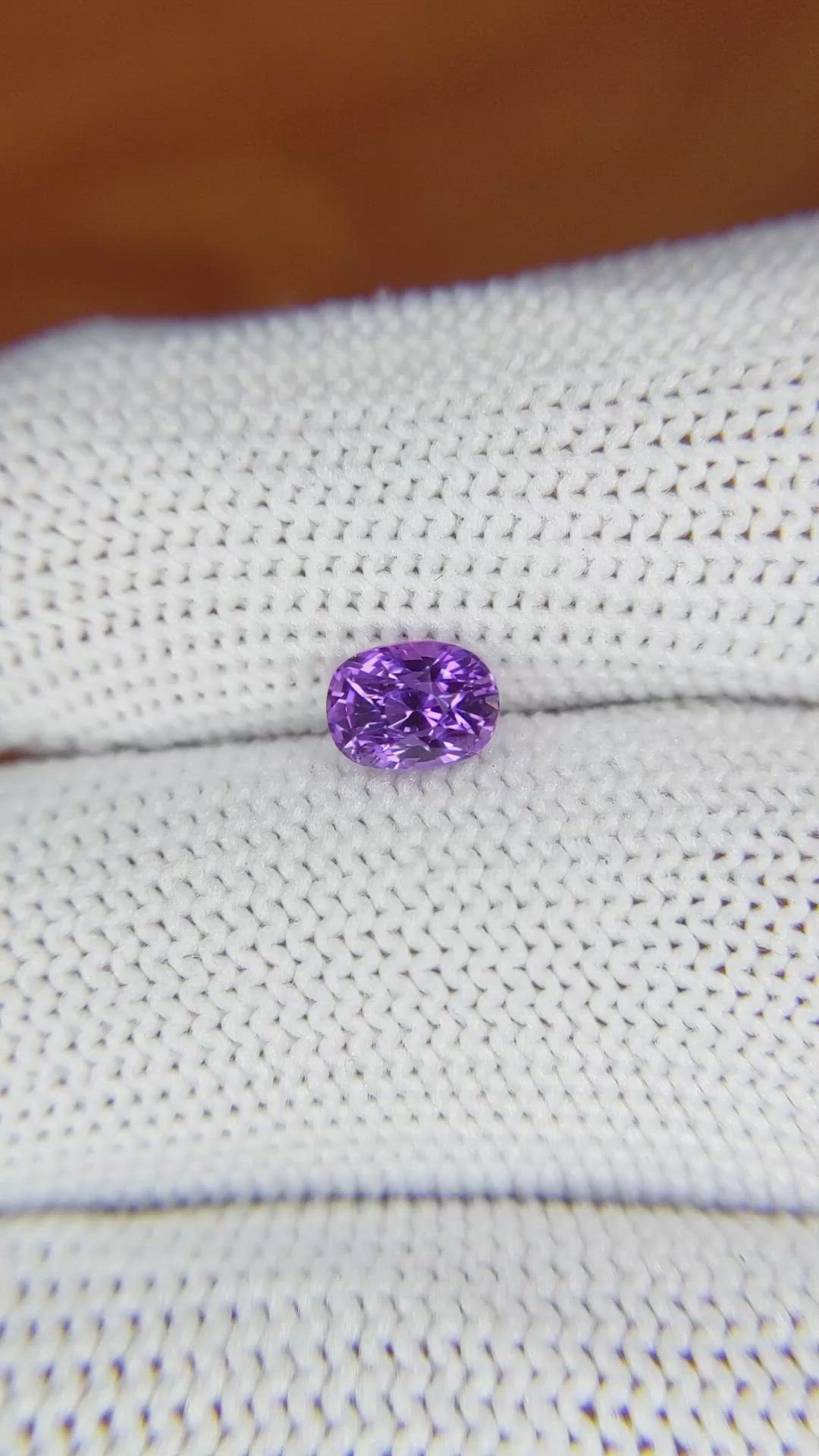 1.07 Ct. Pinkish Purple Sapphire from Ceylon (Sri Lanka) Size Video