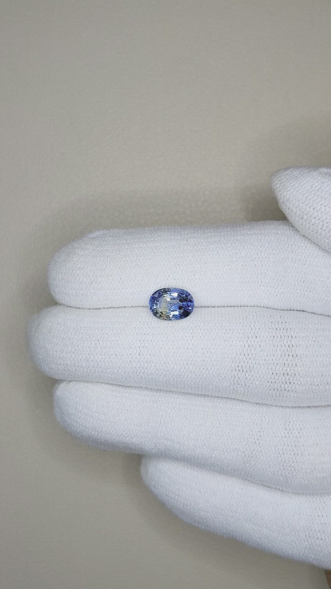 1.75 Ct. Bi Color Sapphire from Ceylon (Sri Lanka) Size Video