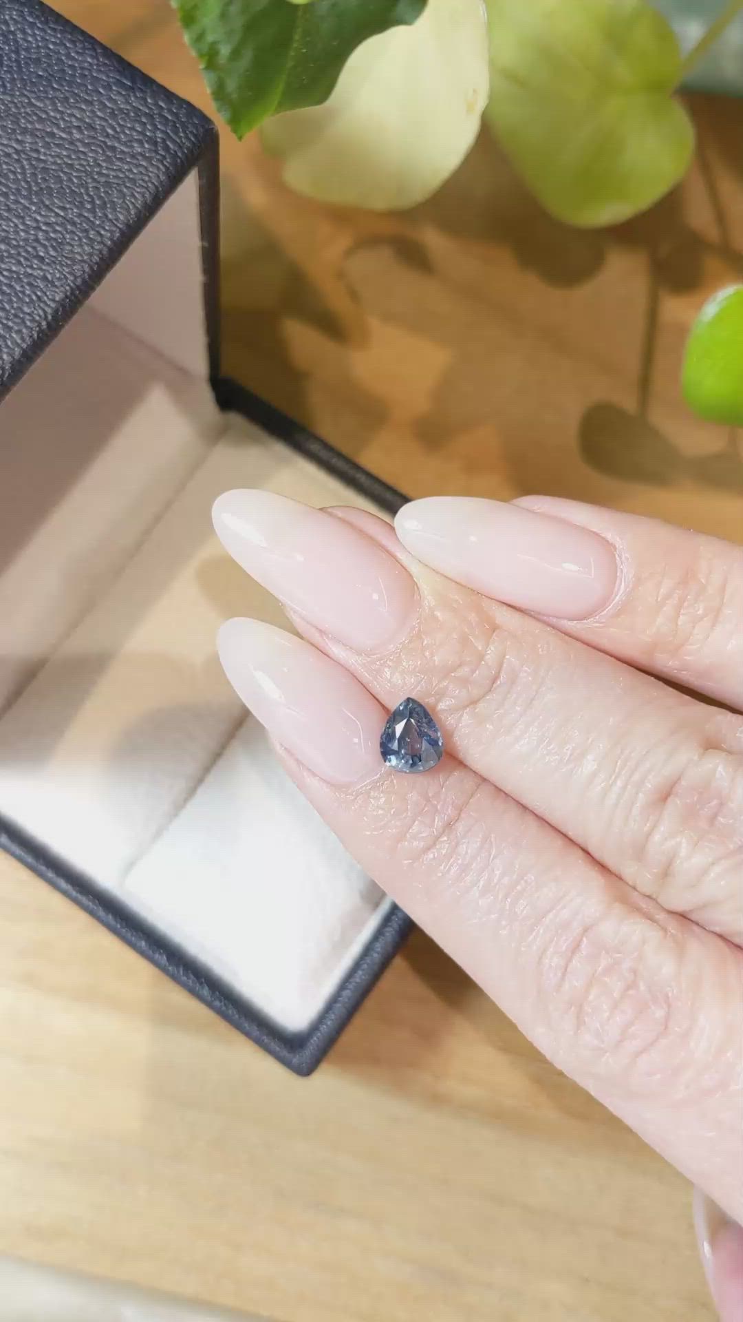 1.30 Ct. Greyish Blue Sapphire from Ceylon (Sri Lanka) Size Video