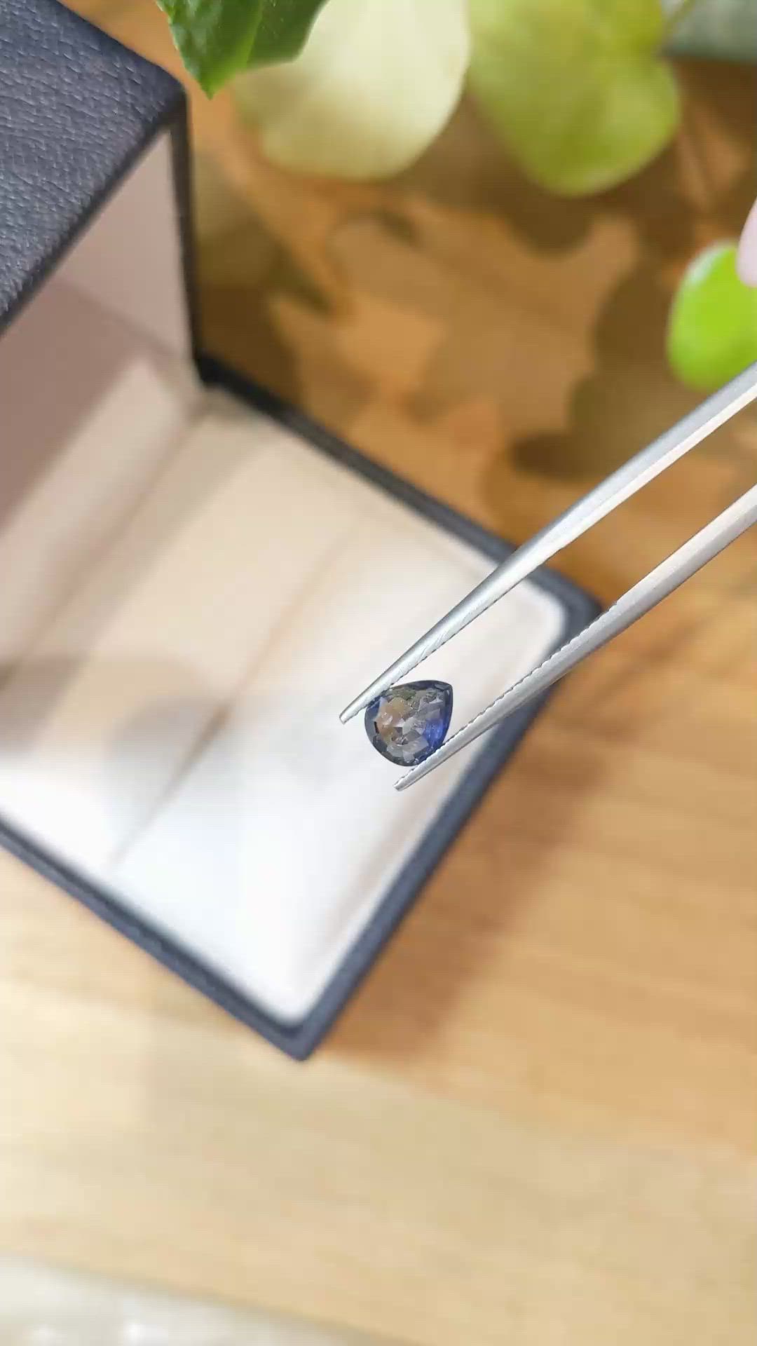 1.30 Ct. Greyish Blue Sapphire from Ceylon (Sri Lanka) Size Video