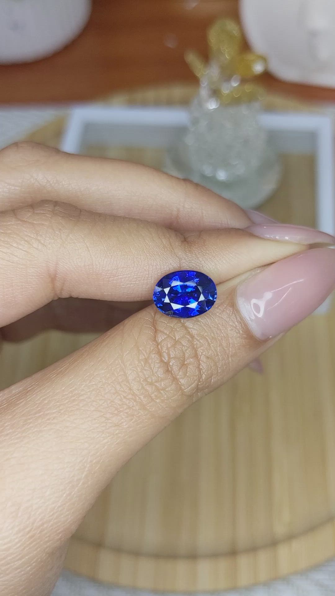 3.14 Ct. Blue Sapphire from Ceylon (Sri Lanka) Size Video