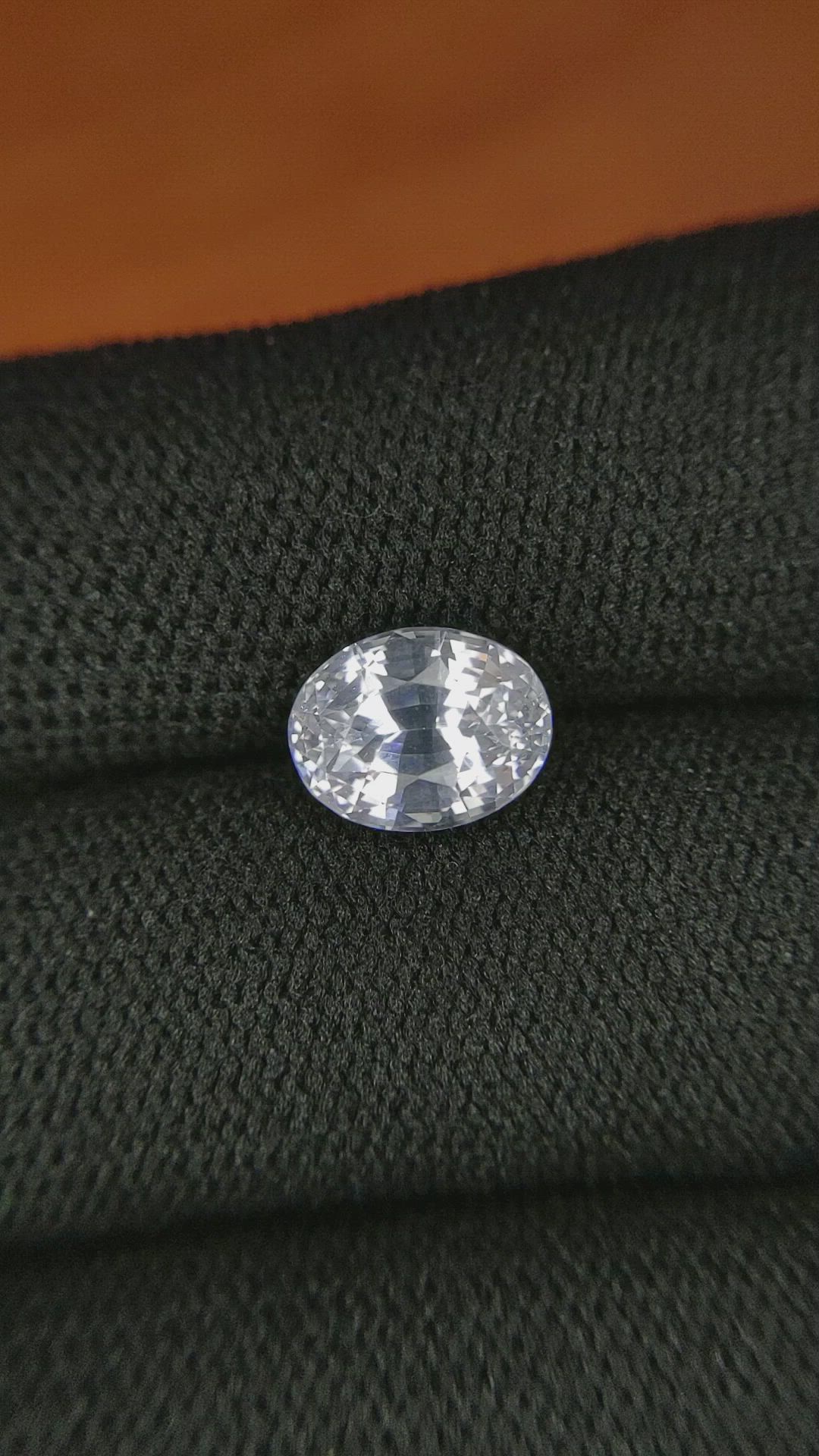 3.35 Ct. White Sapphire from Ceylon (Sri Lanka) Size Video