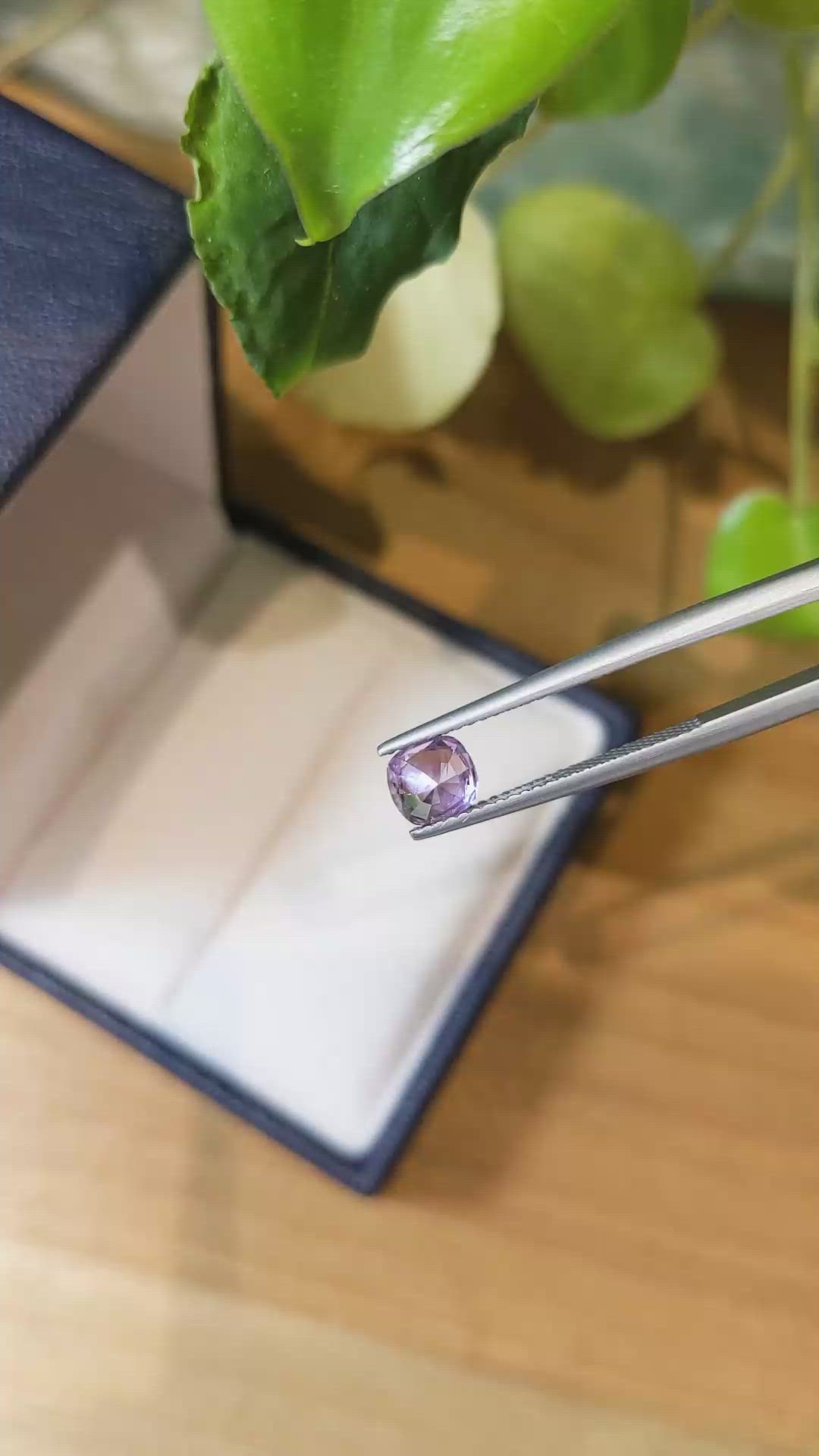 1.10 Ct. Pinkish Purple Sapphire from Ceylon (Sri Lanka) Size Video