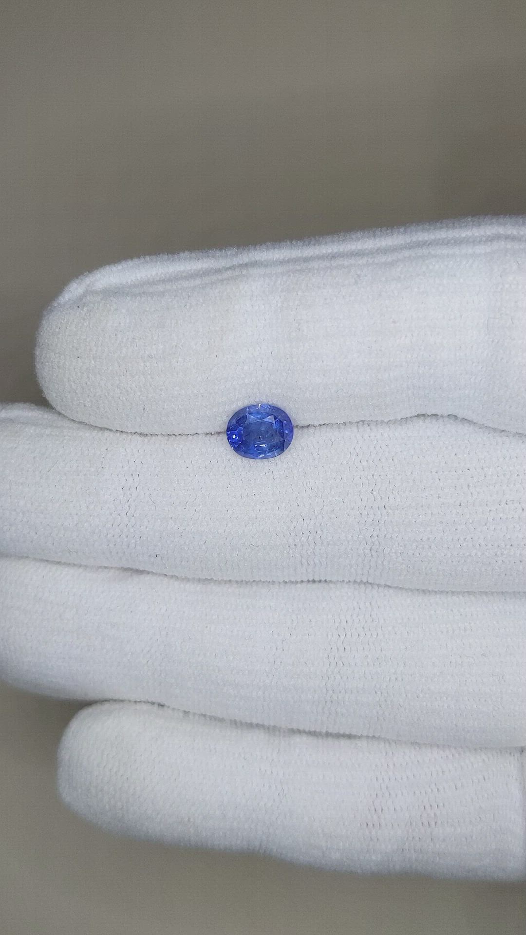 1.23 Ct. Blue Sapphire from Ceylon (Sri Lanka) Size Video
