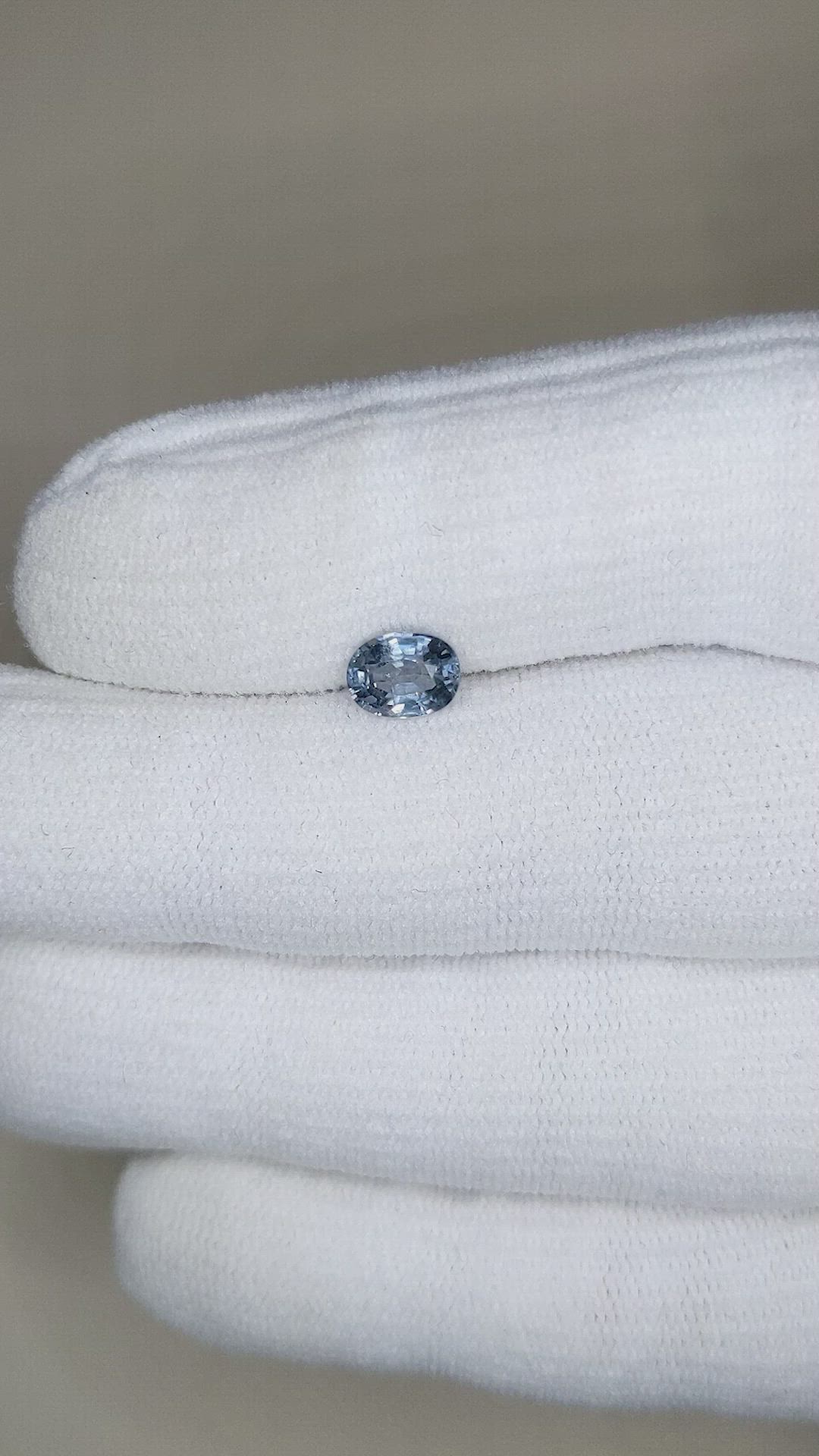1.12 Ct. Greyish Blue Sapphire from Ceylon (Sri Lanka) Size Video