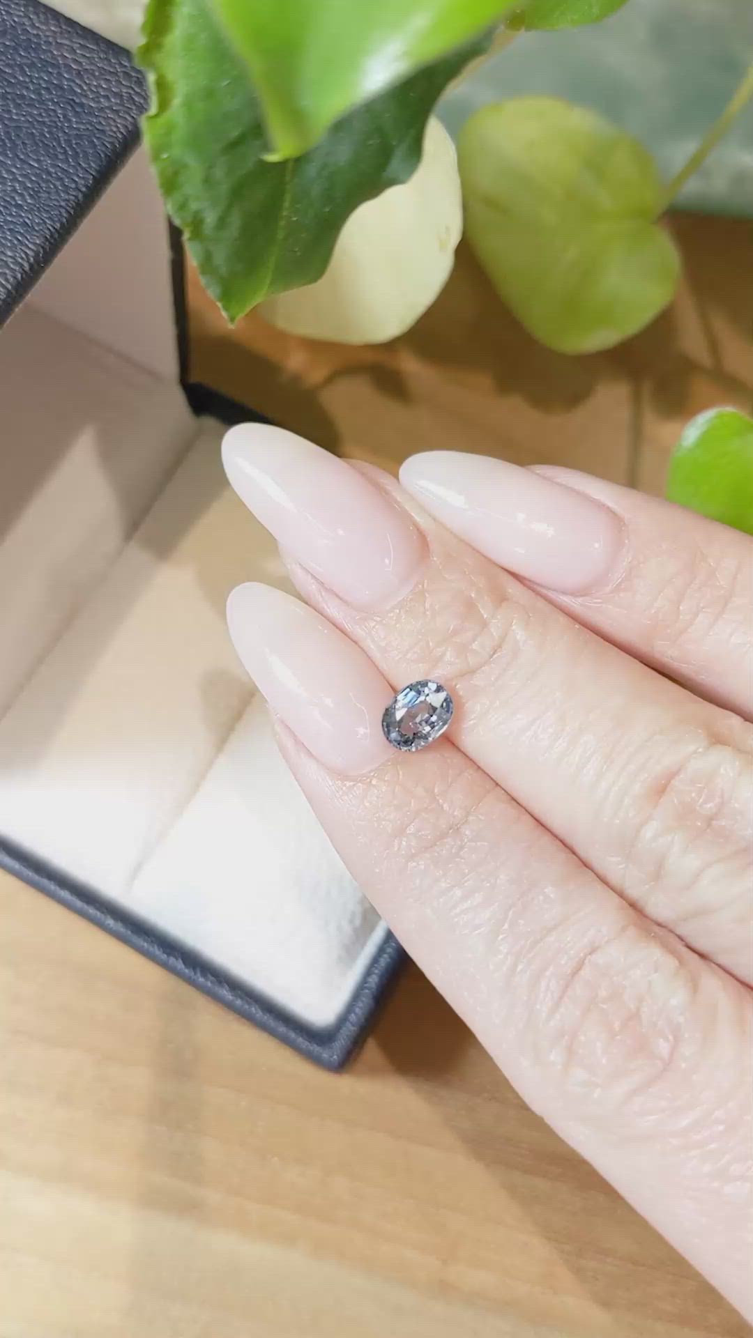 1.12 Ct. Greyish Blue Sapphire from Ceylon (Sri Lanka) Size Video