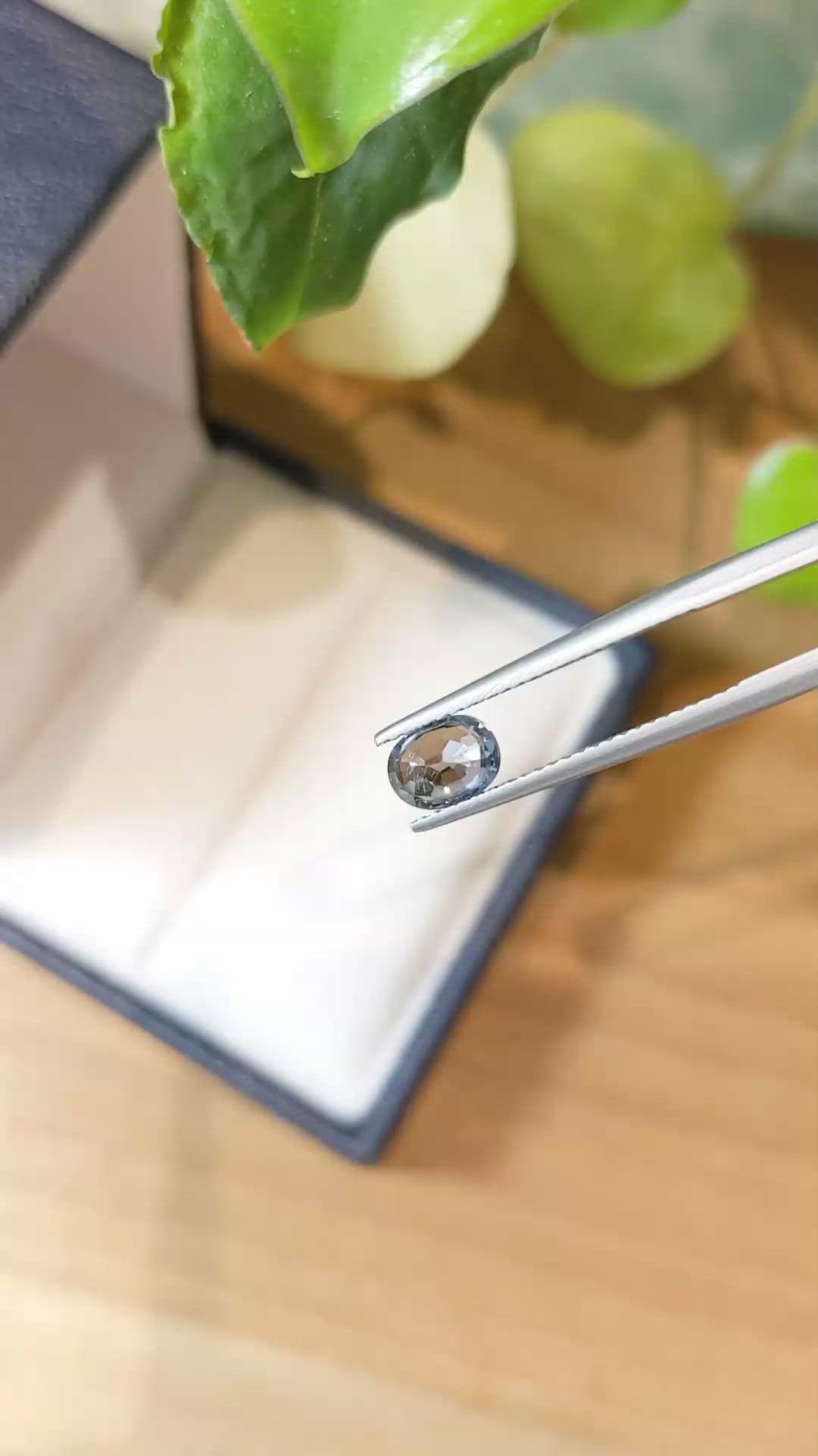 1.12 Ct. Greyish Blue Sapphire from Ceylon (Sri Lanka) Size Video