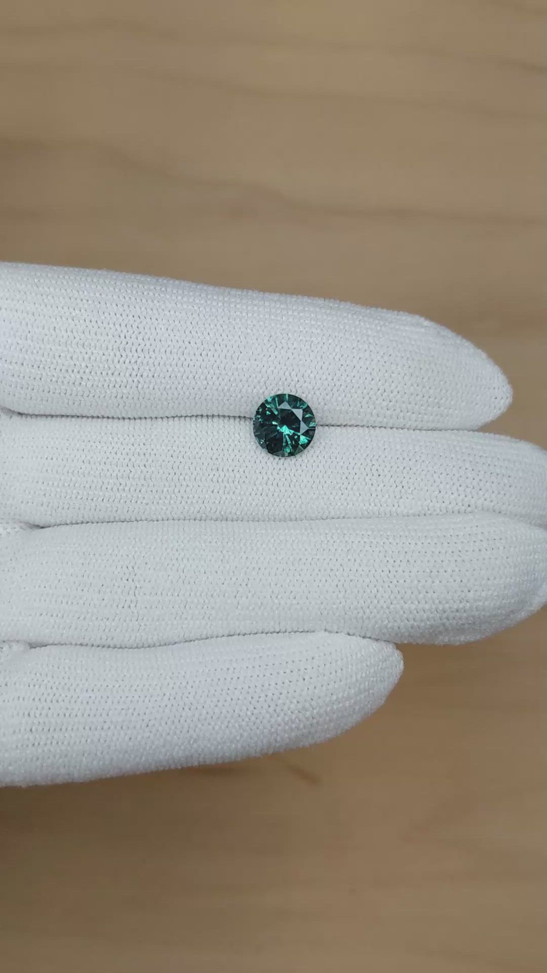 1.96 Ct. Bluish Green Sapphire from Montana Size Video