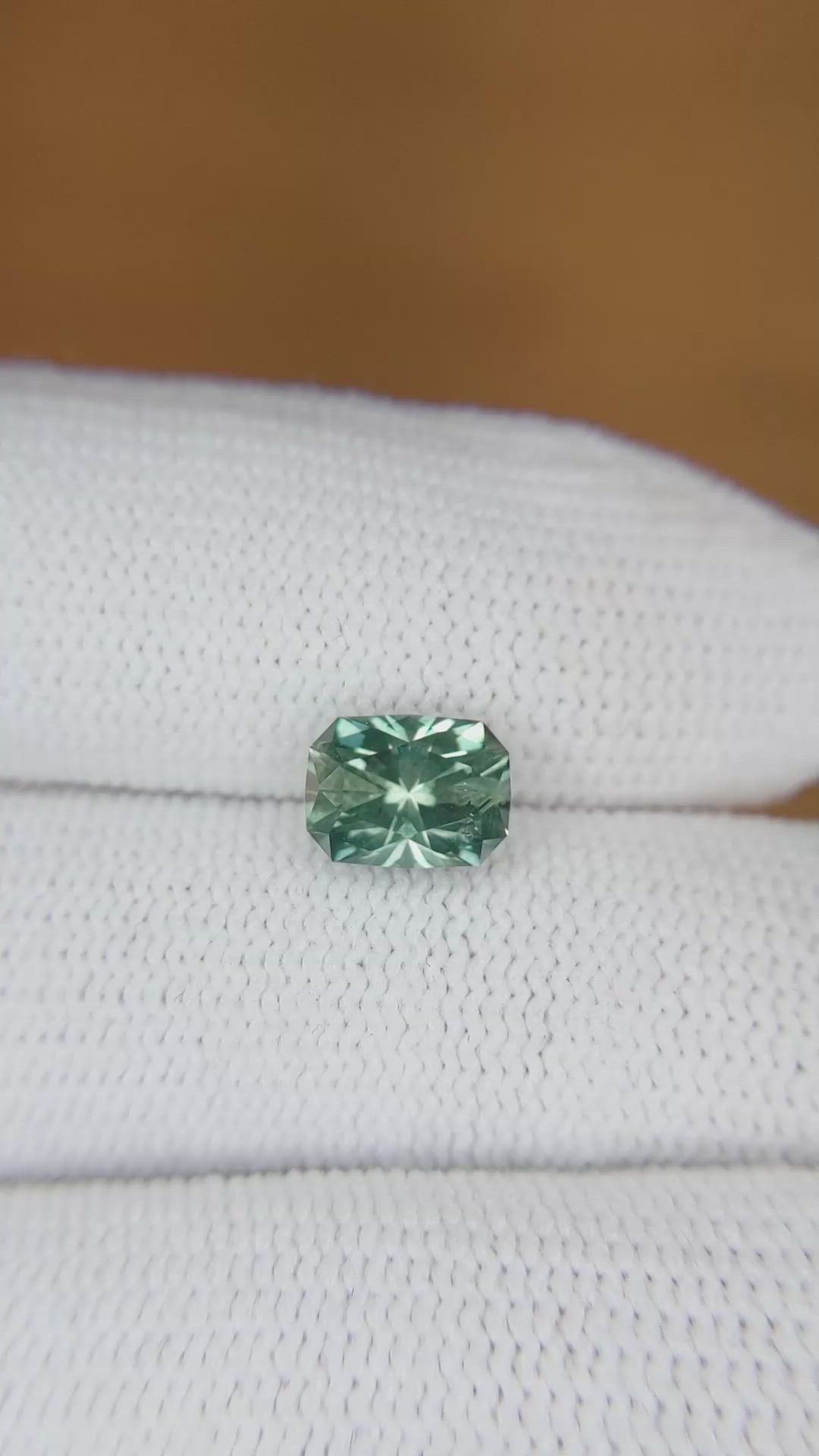 1.72 Ct. Bluish Green Sapphire from Montana Size Video