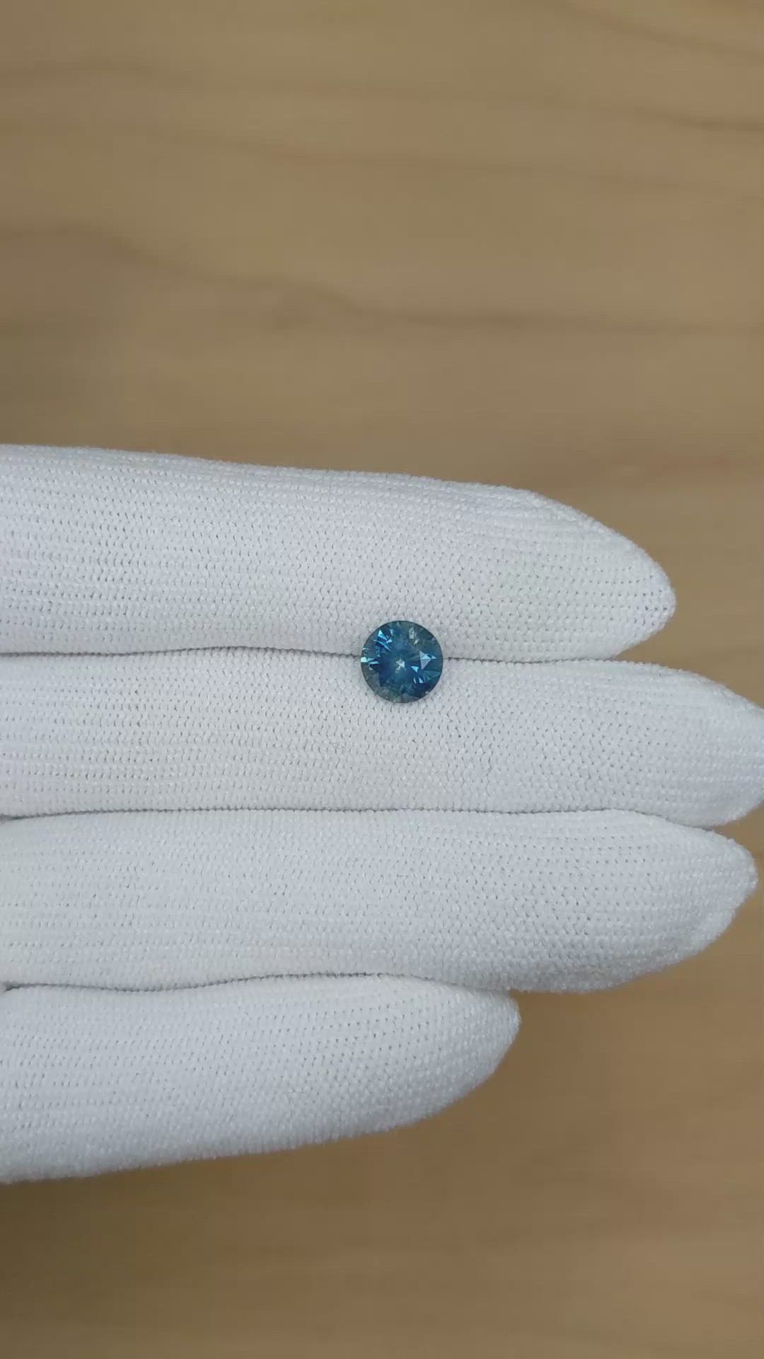 1.75 Ct. Greenish Blue Sapphire from Montana Size Video
