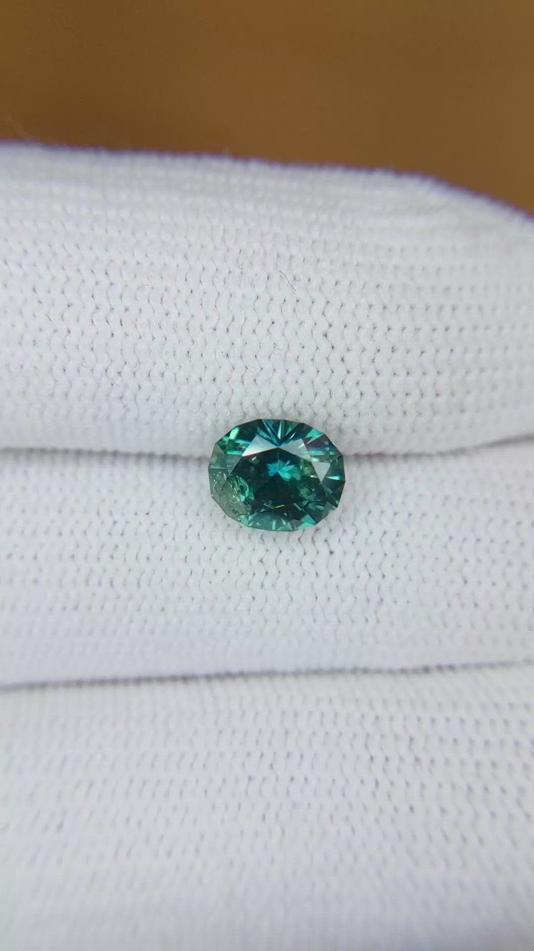 1.69 Ct. Greenish Blue Sapphire from Montana Size Video