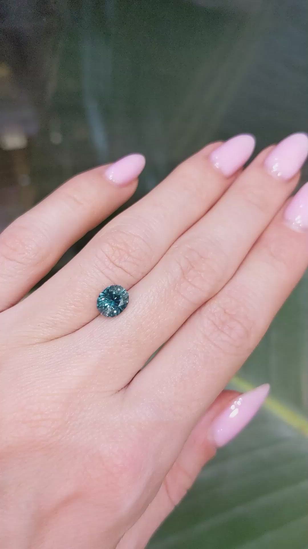 1.69 Ct. Greenish Blue Sapphire from Montana Size Video