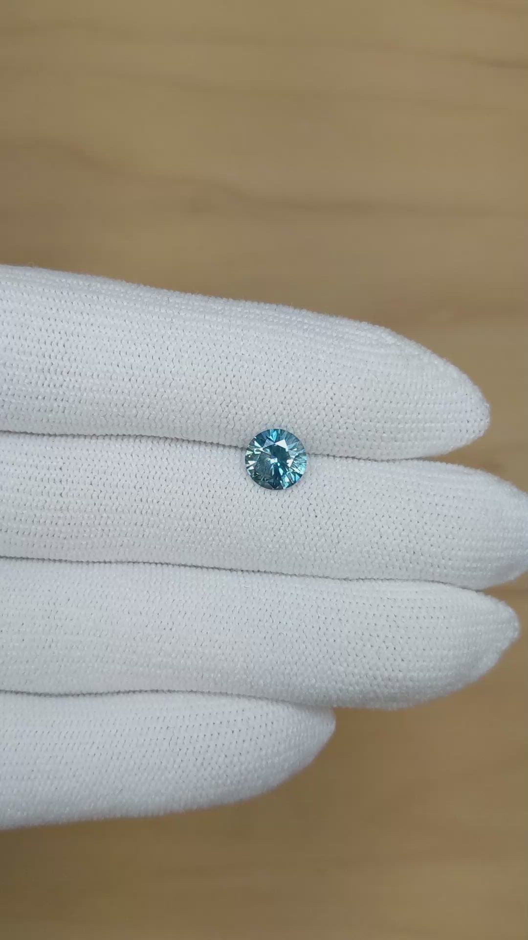 1.35 Ct. Greenish Blue Sapphire from Montana Size Video